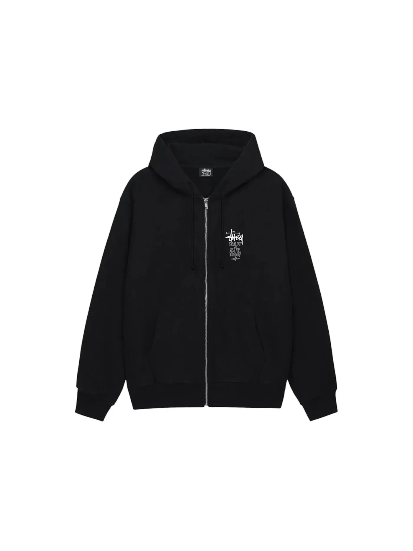 Мужской худи на молнии Stussy Swim Out Zip Hoodie Black — изображение 1 из 2