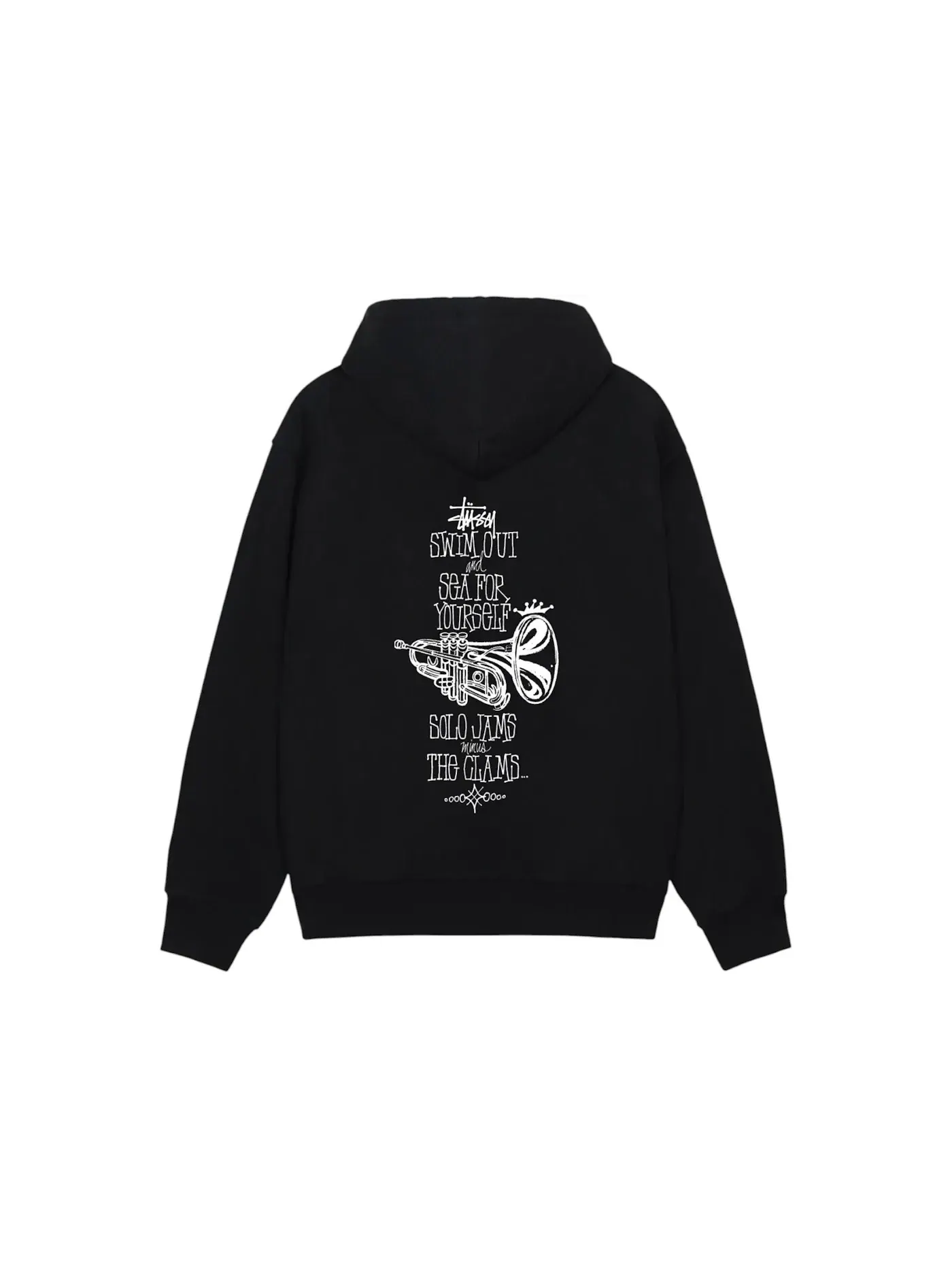 Мужской худи на молнии Stussy Swim Out Zip Hoodie Black — изображение 2 из 2