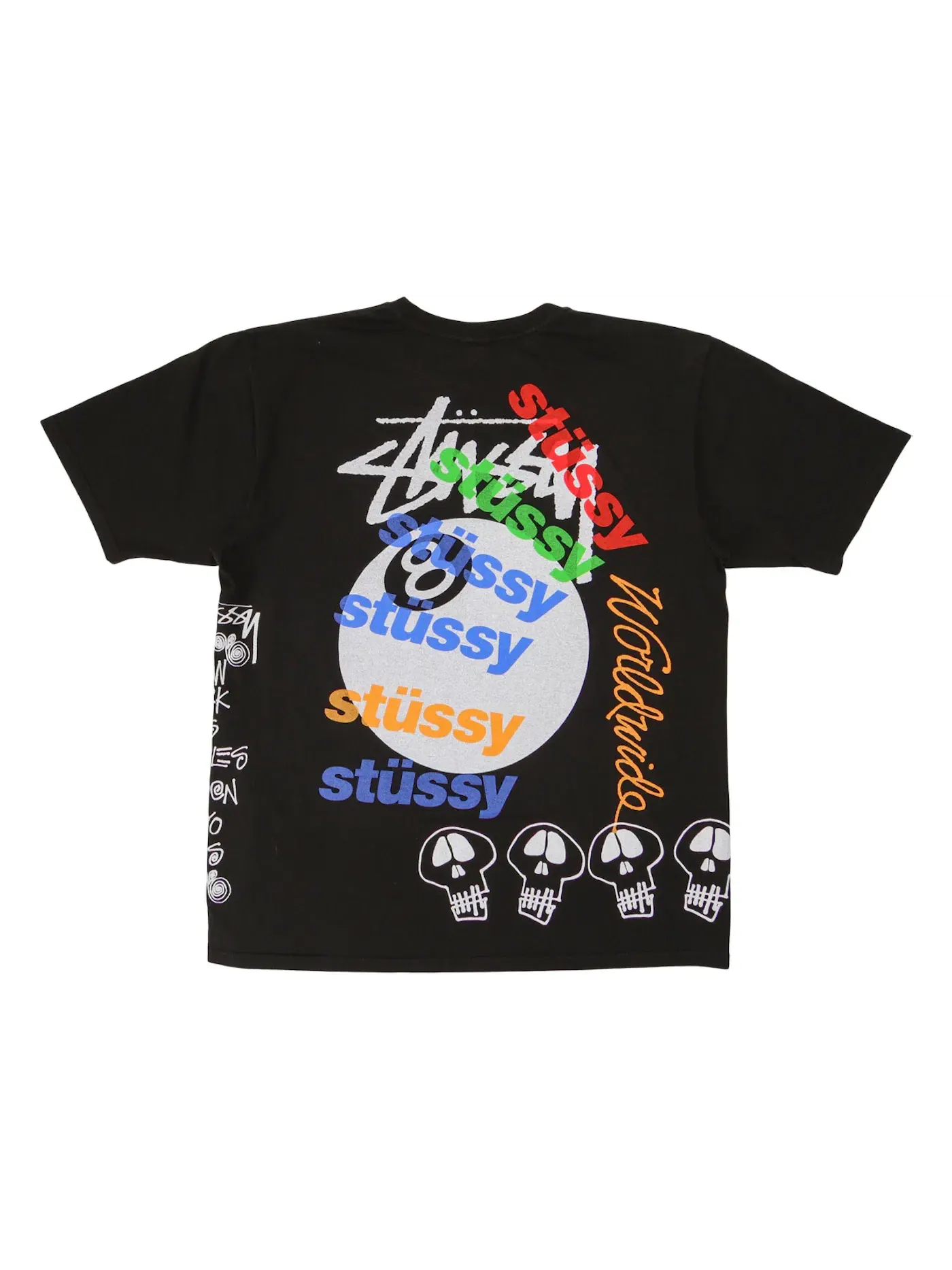 Детская футболка с эффектом окрашивания Tee Stussy — изображение 1 из 2, черный