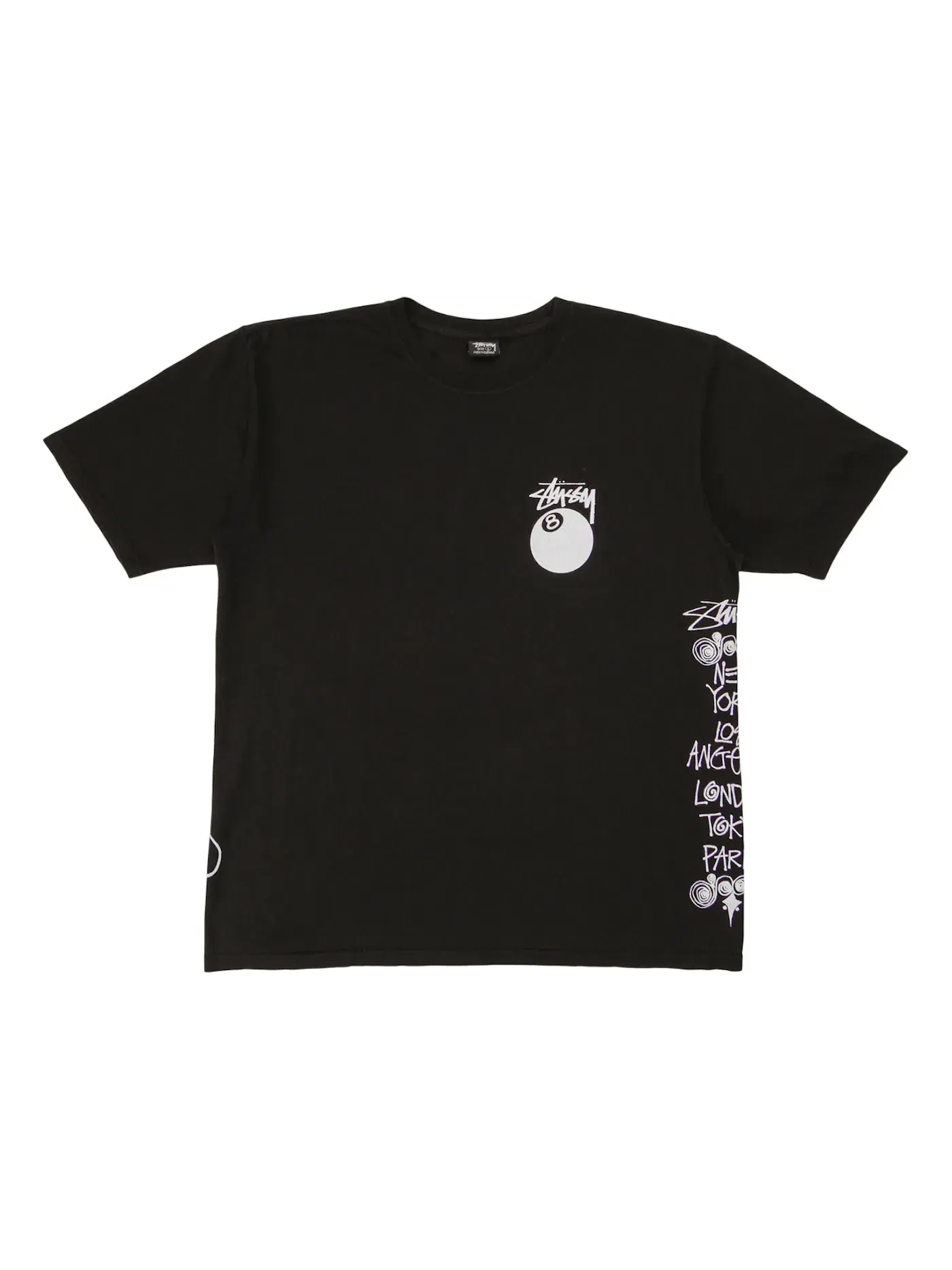 Детская футболка с эффектом окрашивания Tee Stussy — изображение 2 из 2, черный