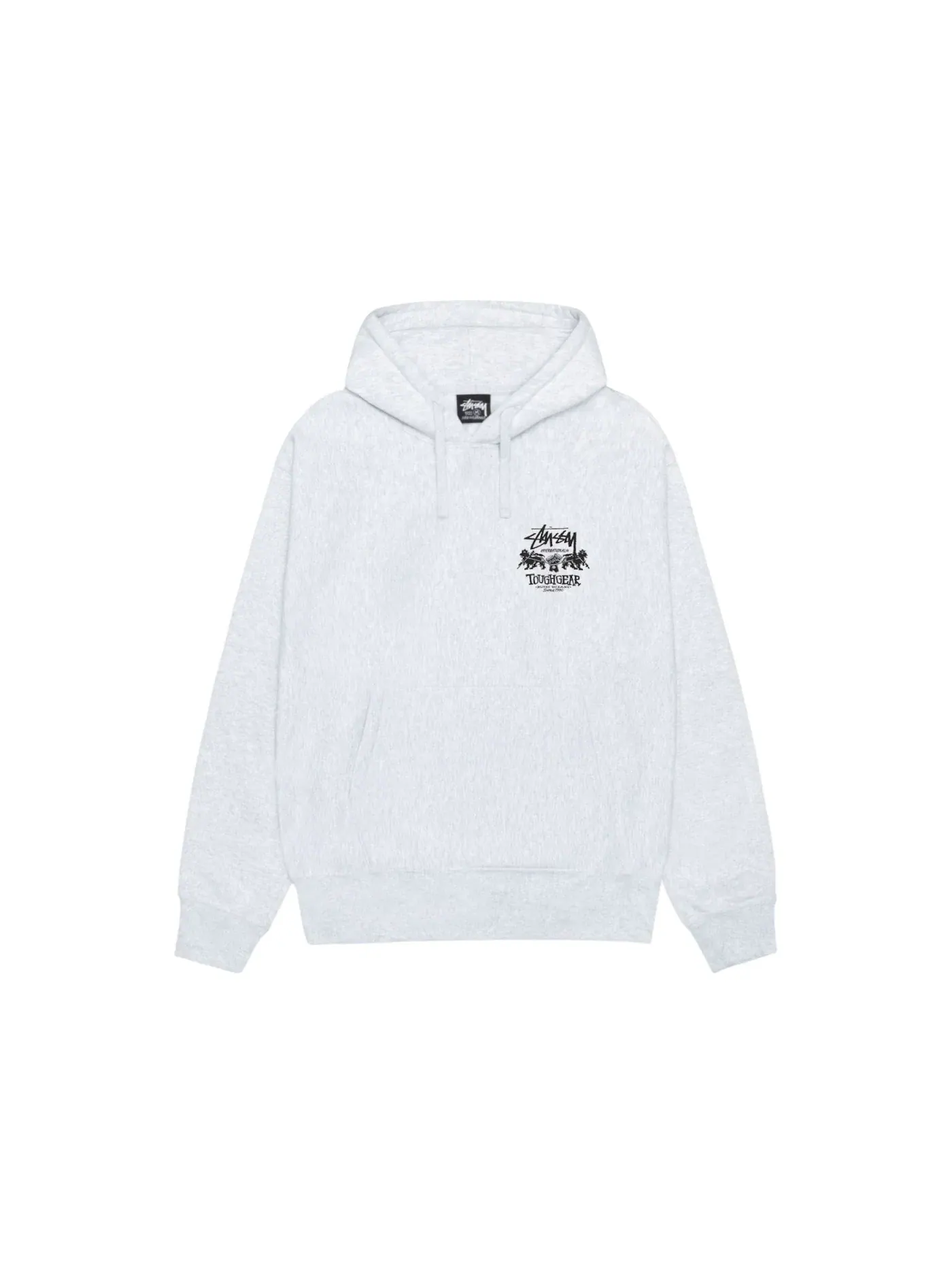 Мужской худи с принтом Tough Gear International Stussy — изображение 2 из 2, пепельный вереск