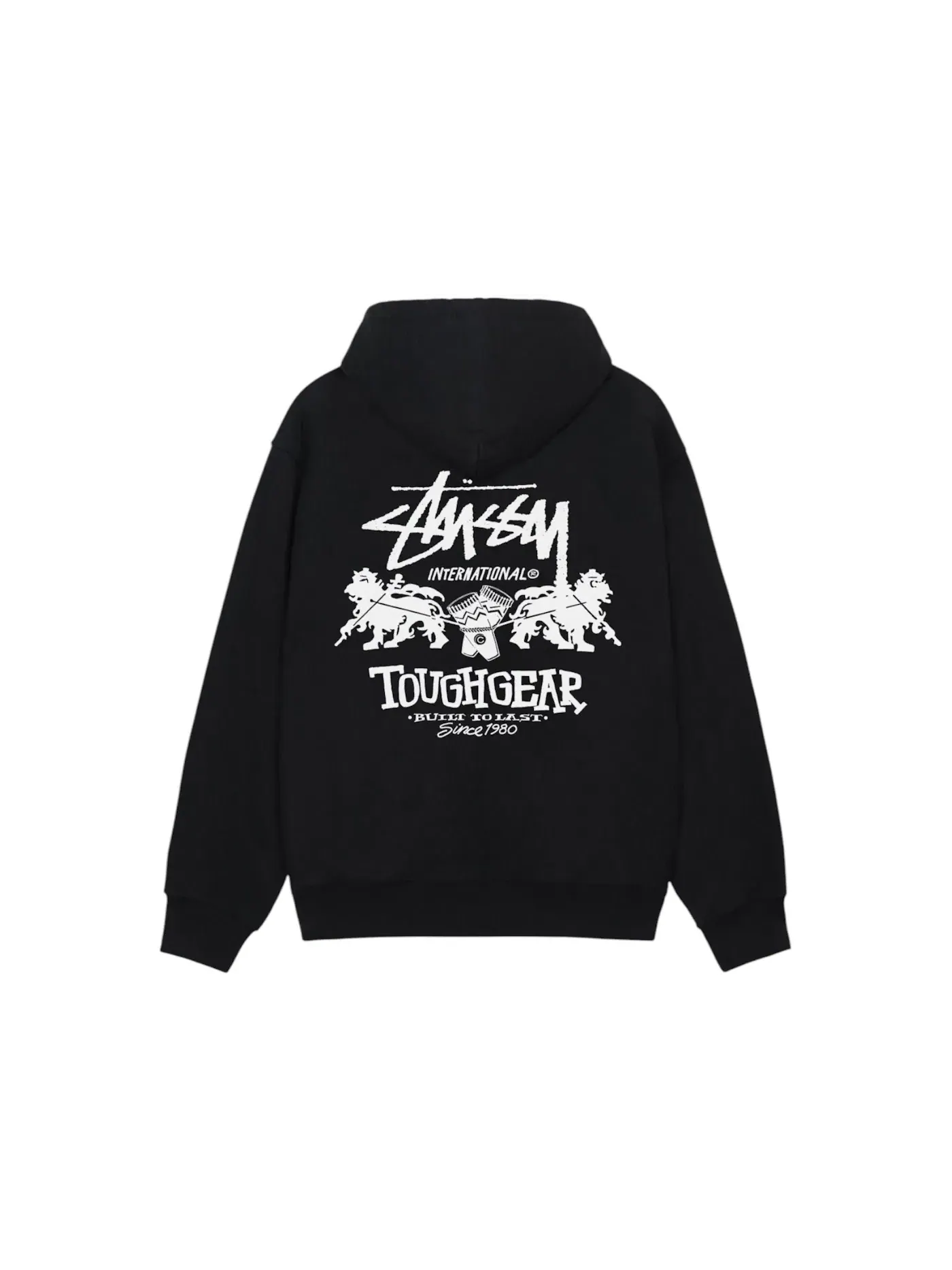 Мужской худи с принтом Tough Gear International Stussy — изображение 1 из 2, черный