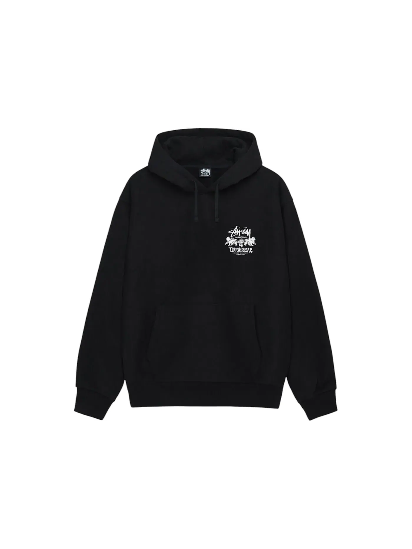 Мужской худи с принтом Tough Gear International Stussy — изображение 2 из 2, черный