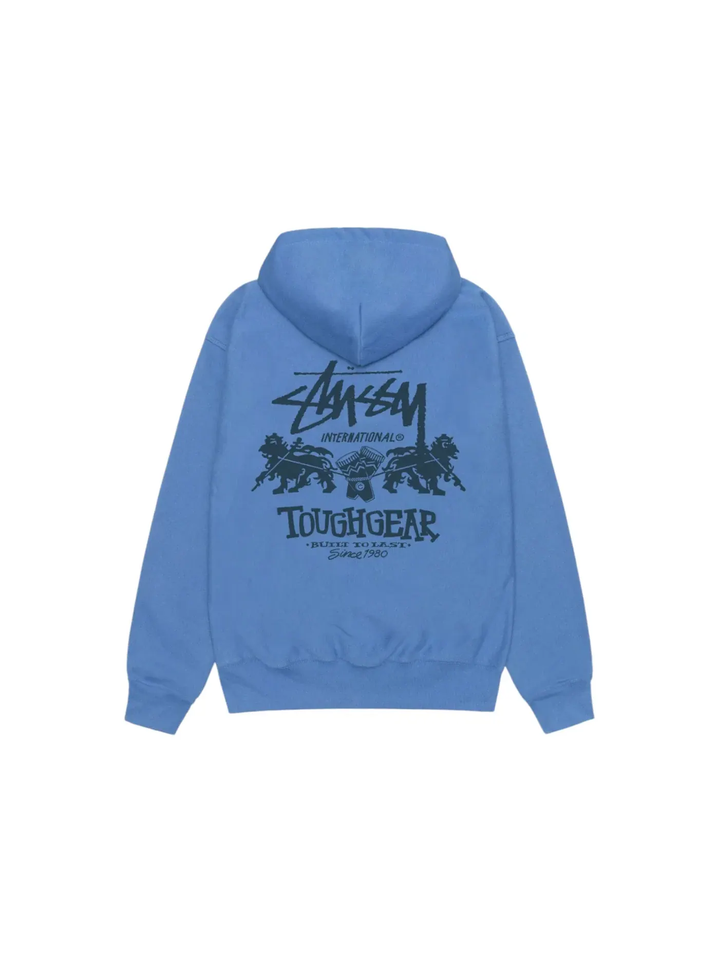 Мужской худи с принтом Tough Gear International Stussy — изображение 1 из 2, якиманский синий