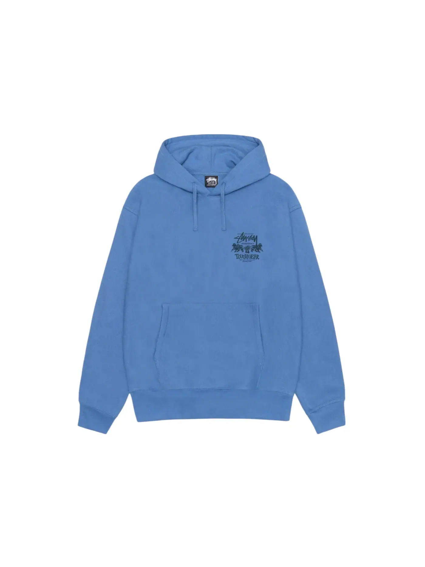 Мужской худи с принтом Tough Gear International Stussy — изображение 2 из 2, якиманский синий