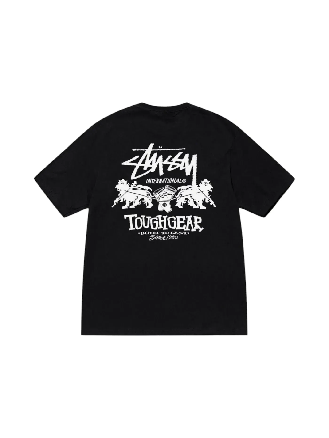Мужская футболка с принтом Tough Gear International Stussy — изображение 1 из 2, черный