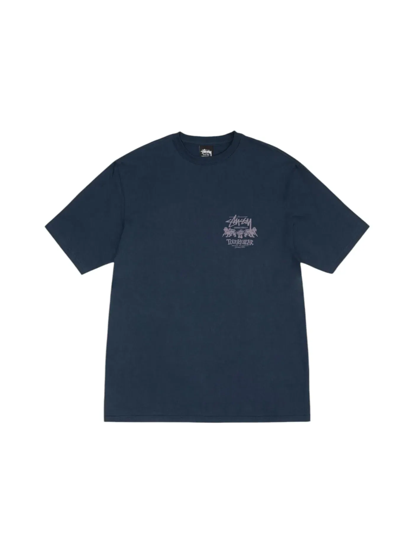 Мужская футболка с принтом Stussy Tee — изображение 2 из 2, темно-синий