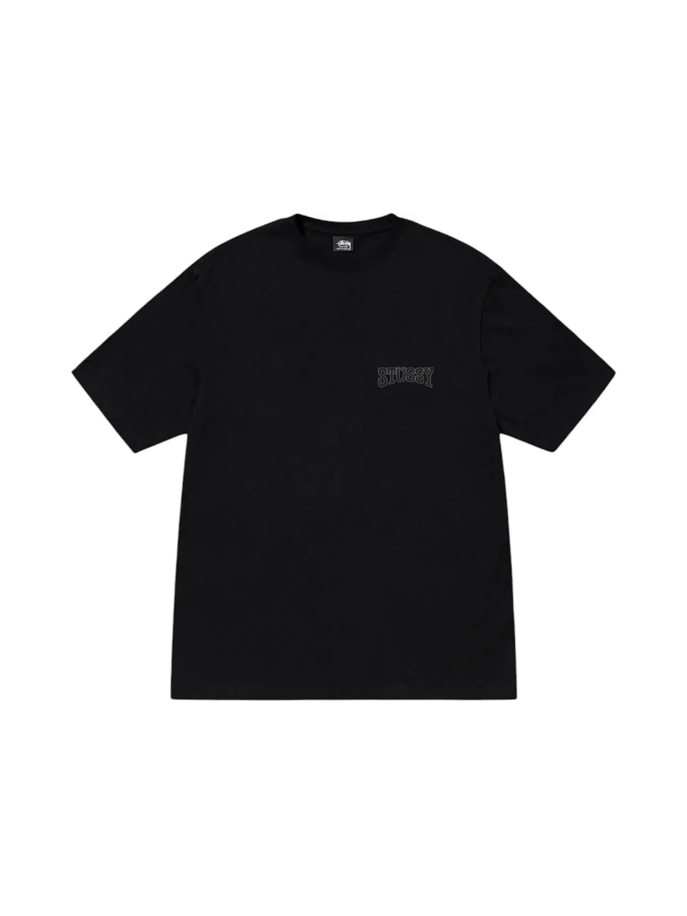 Мужская футболка с принтом Stussy Tee — изображение 2 из 2, черный