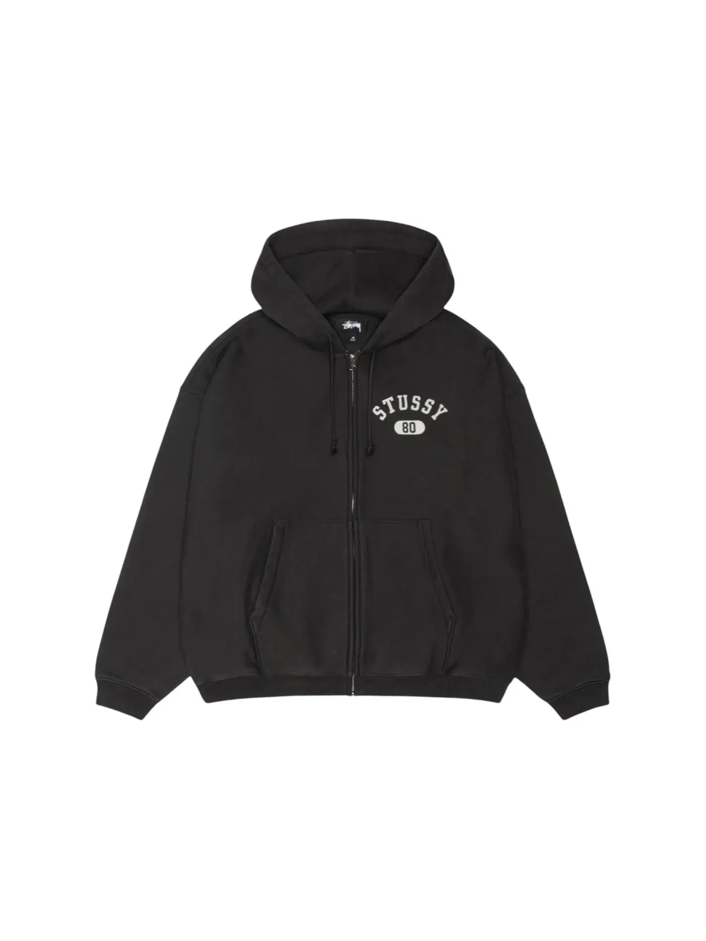 Мужская худи на молнии Varsity Zip Hoodie Stussy — изображение 1 из 1, черный