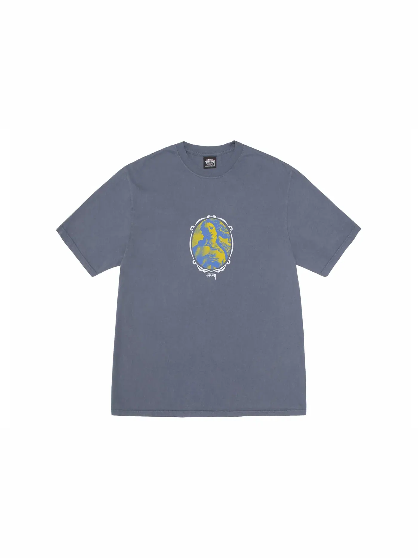 Мужская футболка с пигментным окрашиванием Stussy Tee — изображение 1 из 2, синий