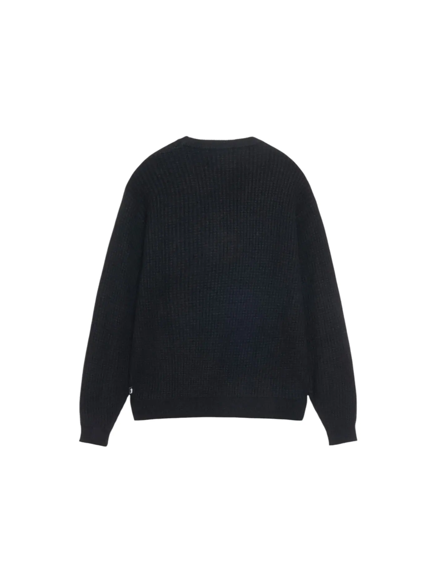 Мужской свитер из кашемира вафельной вязки Crew Stussy — изображение 2 из 2, черный