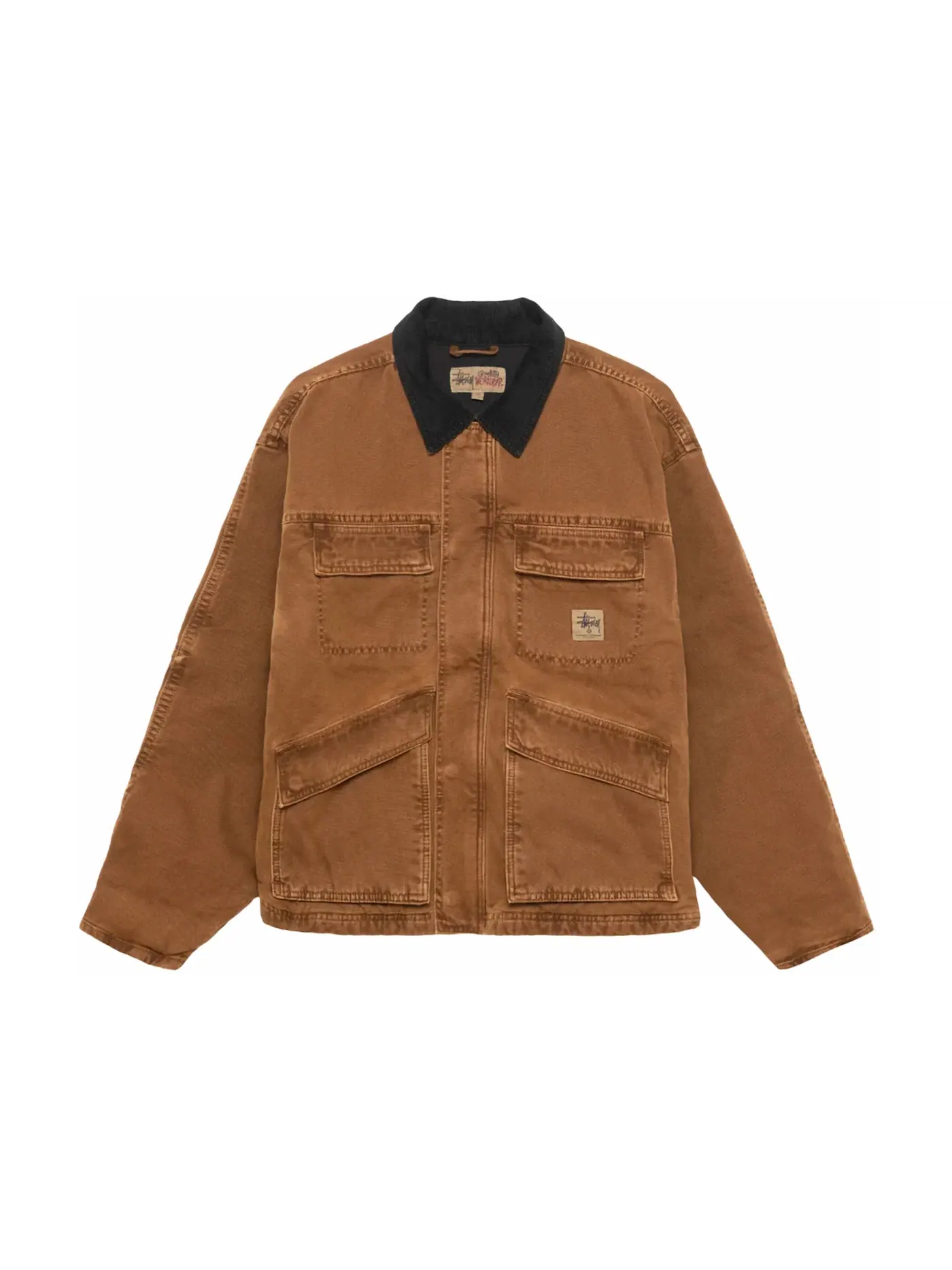 Мужская куртка из канваса Washed Canvas Shop Jacket Stussy — изображение 1 из 2, золотистый