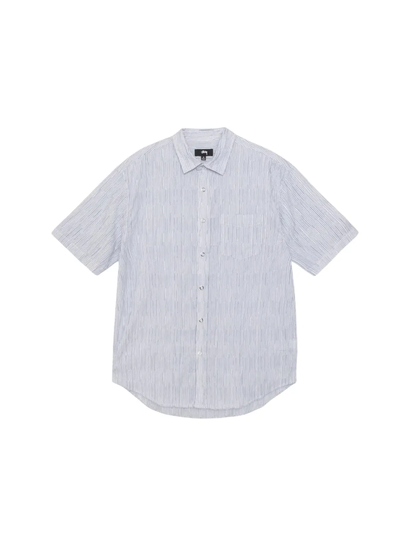 Мужская рубашка с принтом Wavy Striped Stussy — изображение 1 из 2, синий