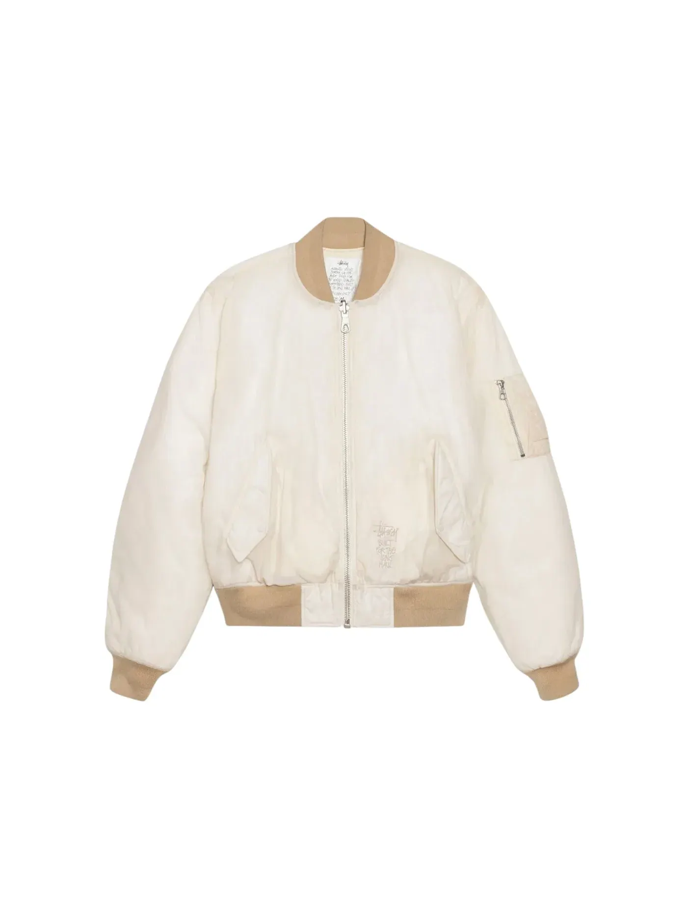 Мужская куртка-бомбер вощеная Stussy Jacket — изображение 1 из 2, бежевый