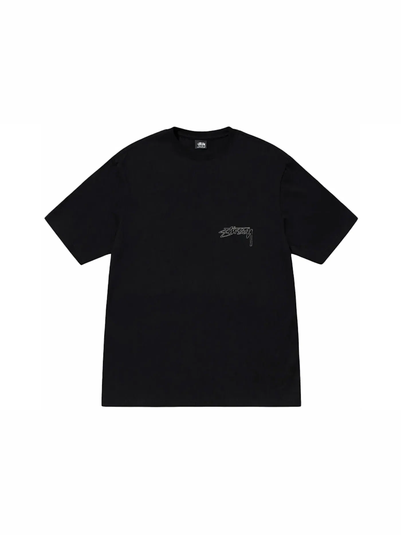 Мужская футболка с принтом Stussy Tee — изображение 2 из 2, черный