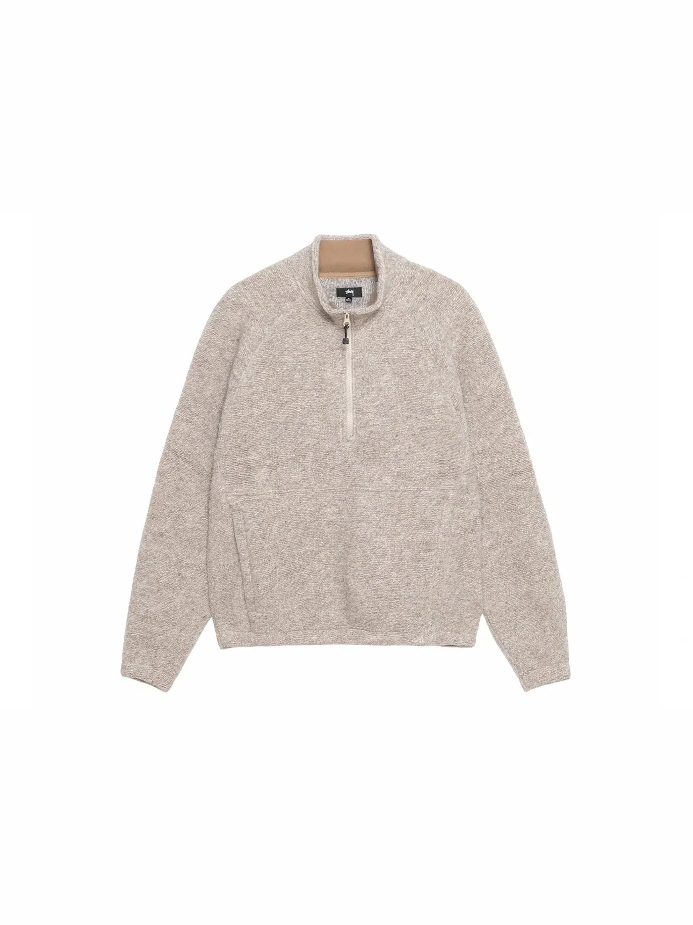 Мужской свитер с воротником-стойкой из шерстяной смеси Stussy — изображение 1 из 2, бежевый
