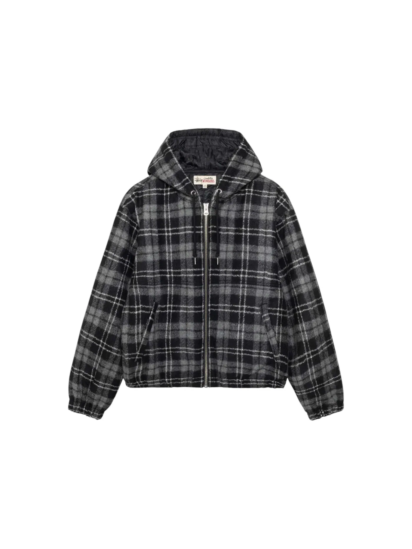 Мужская куртка из шерстяной клетчатой ткани модель Jacket Stussy — изображение 1 из 2, темно-серый