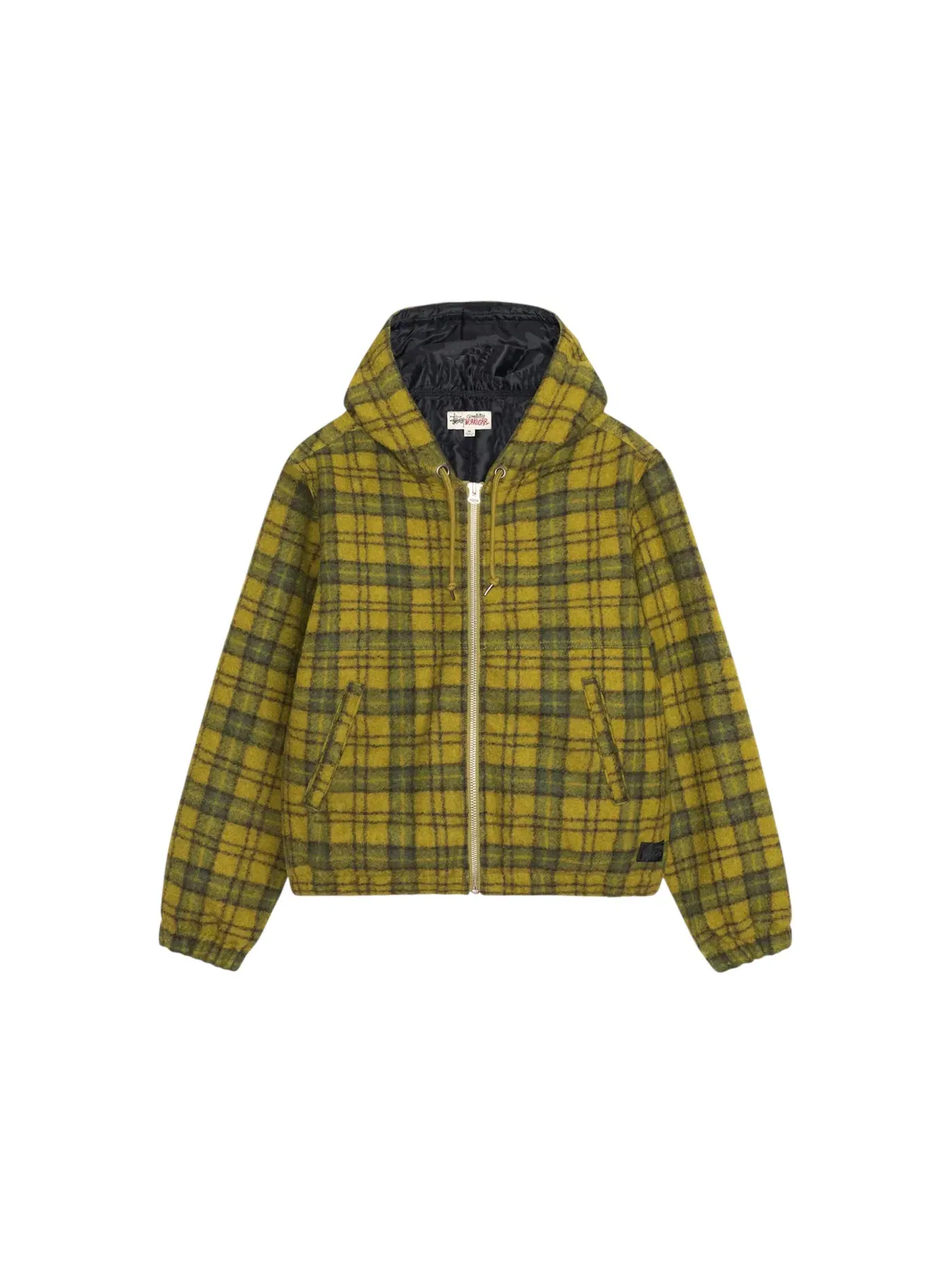 Мужская куртка из шерсти в клетку Stussy — изображение 1 из 2, зеленый