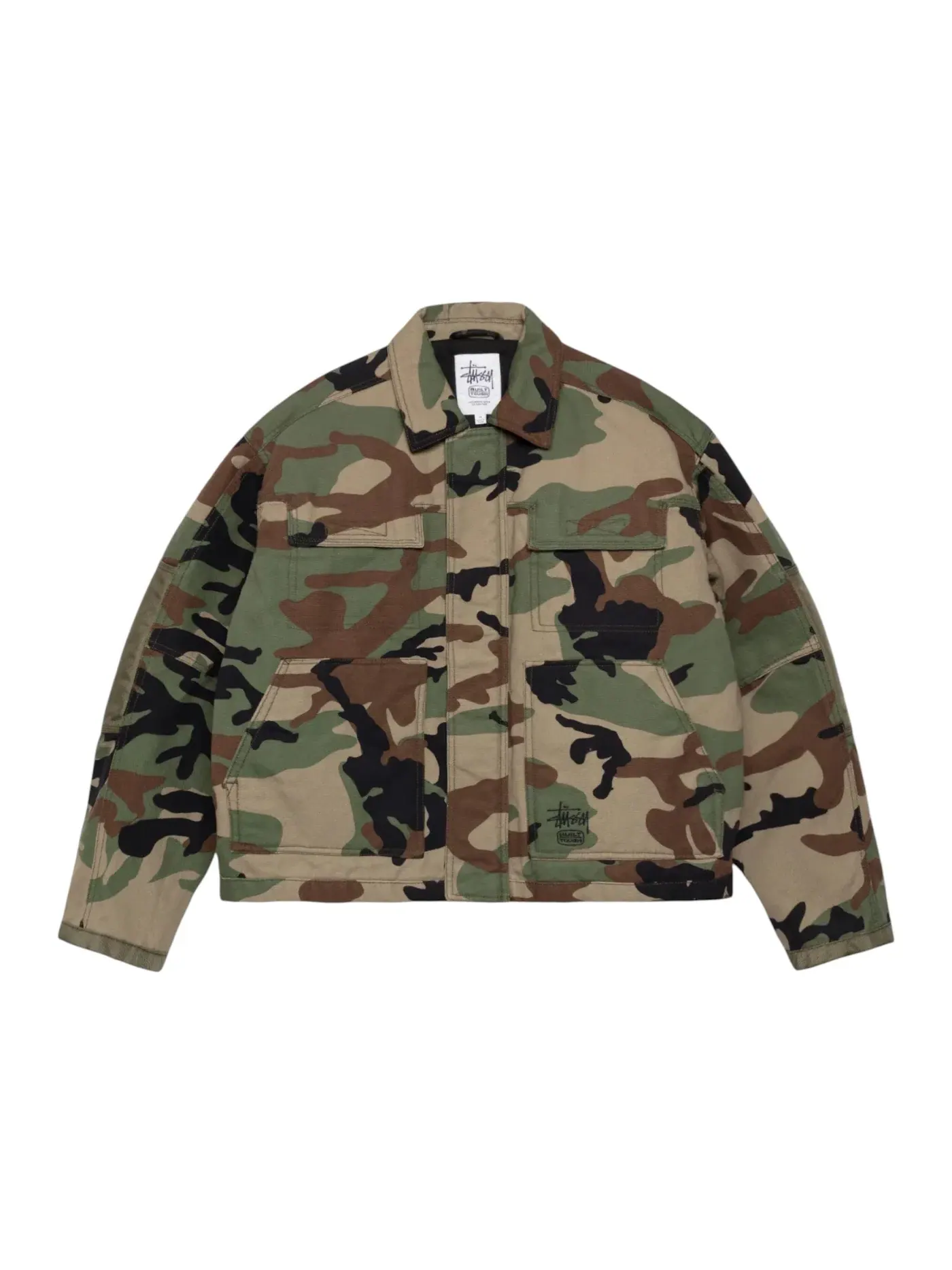 Мужская куртка с камуфляжным принтом Stussy Jacket, Woodland Camo — изображение 1 из 2