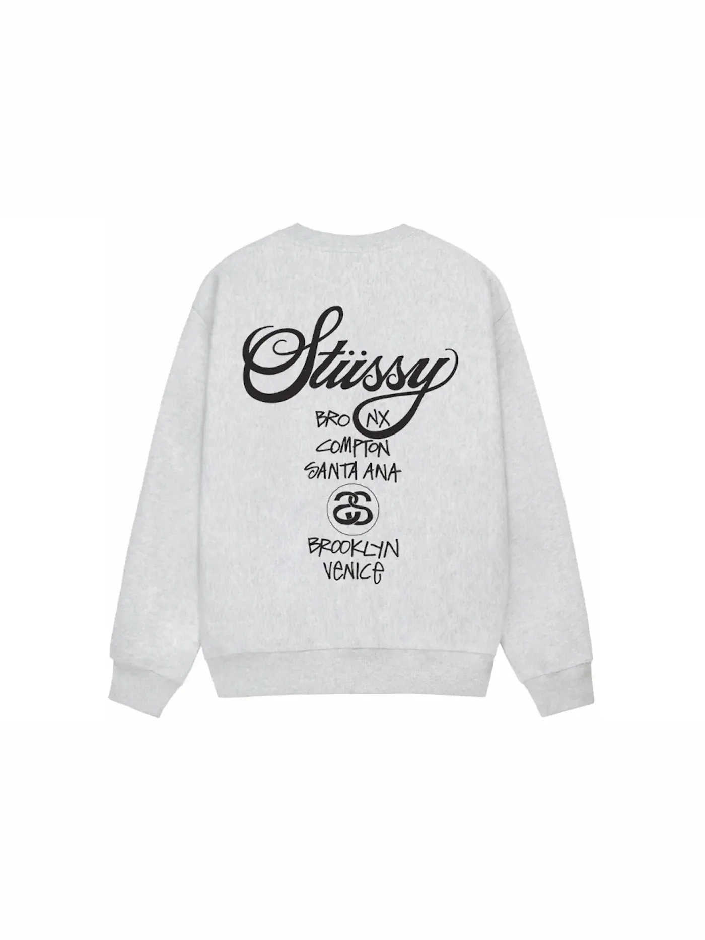Мужской свитшот с принтом Crewneck Stussy — изображение 2 из 2, пепельный вереск