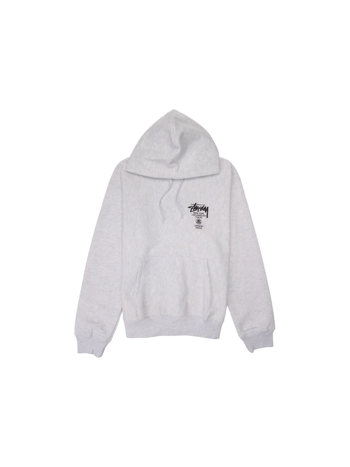 Мужская худи с принтом Stussy World Tour Hoodie Stussy — изображение 1 из 2, пепельный вереск