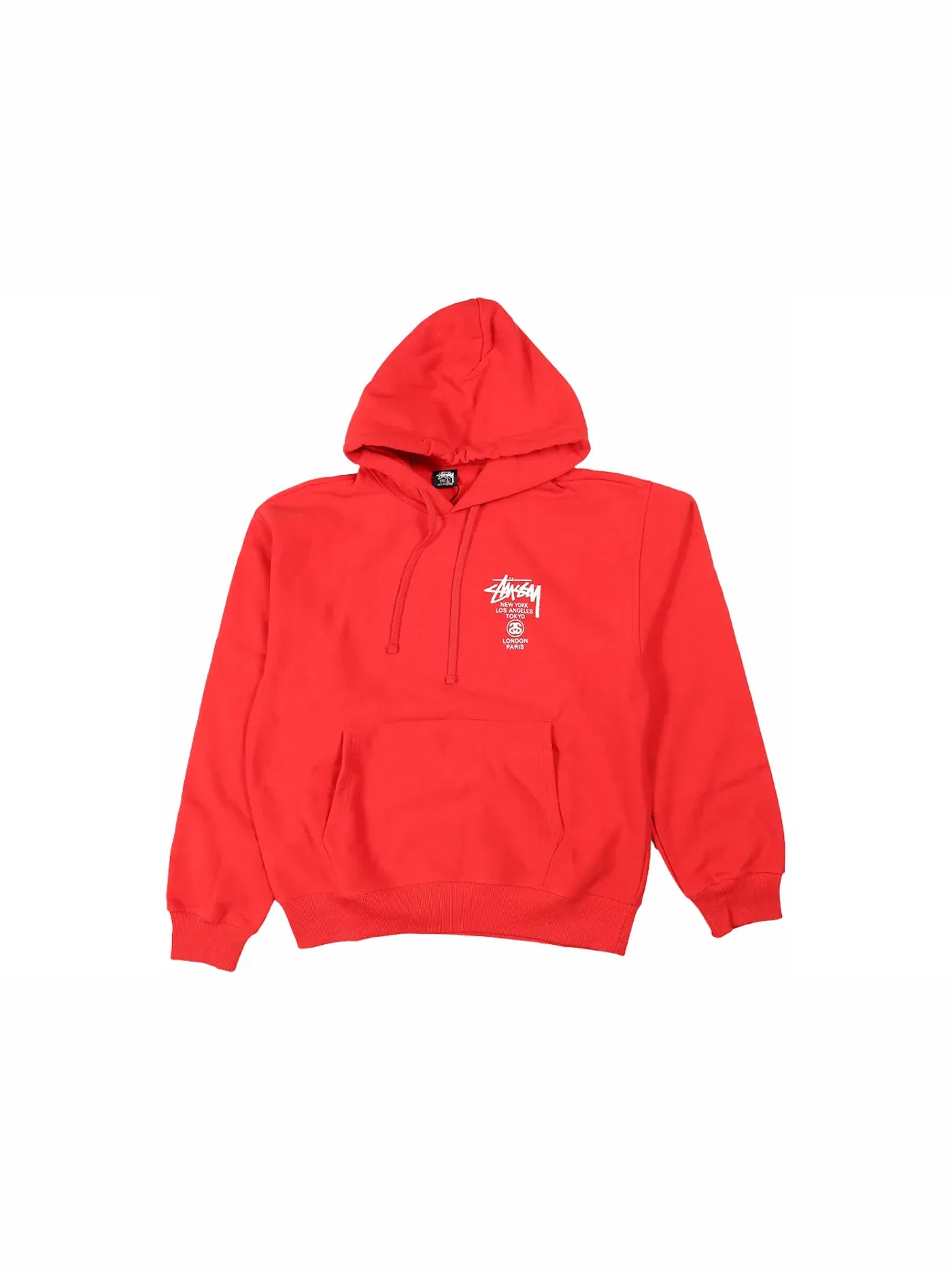 Мужская худи Stussy World Tour Hoodie — изображение 1 из 2, красный