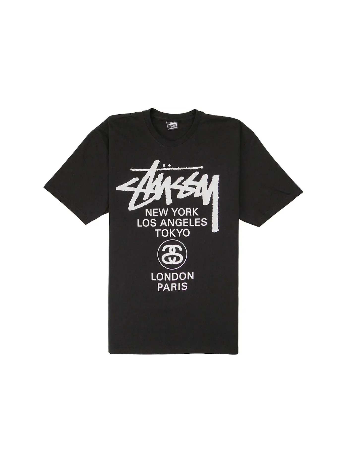 Мужская футболка с принтом Stussy World Tour Stussy — изображение 1 из 2, черный