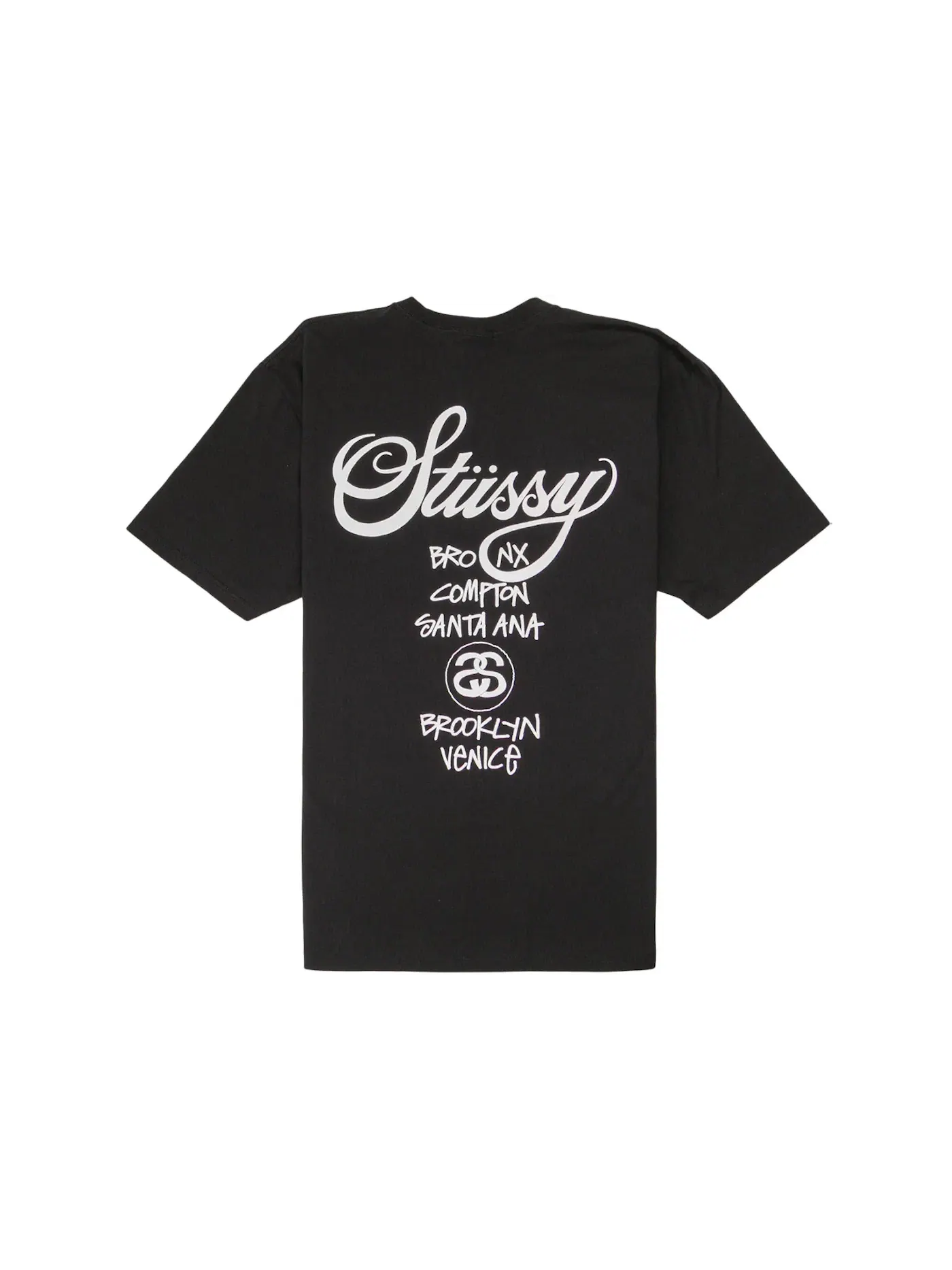 Мужская футболка с принтом Stussy World Tour Stussy — изображение 2 из 2, черный