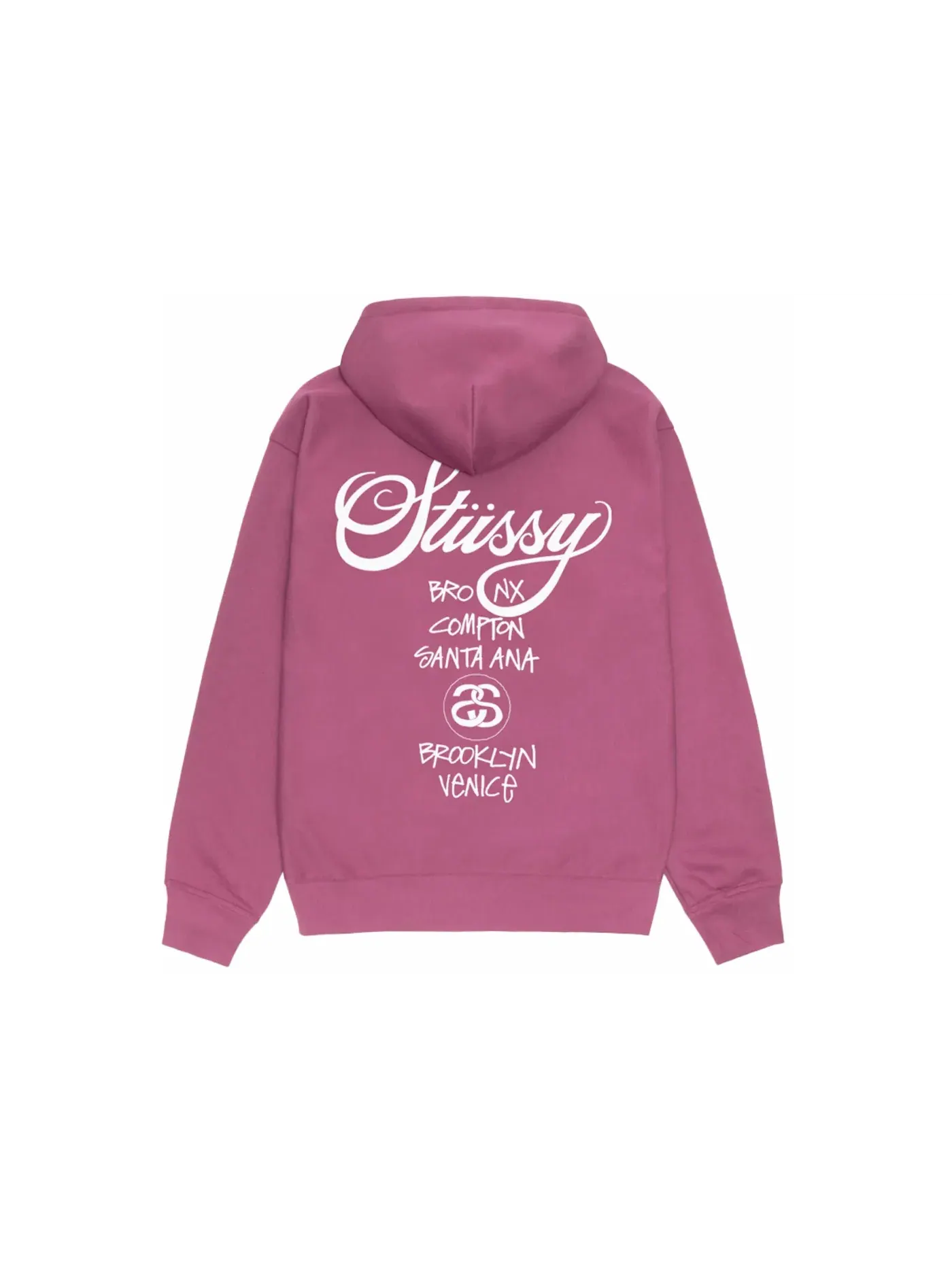 Мужская худи Stussy World Tour — изображение 2 из 2, фиолетовый