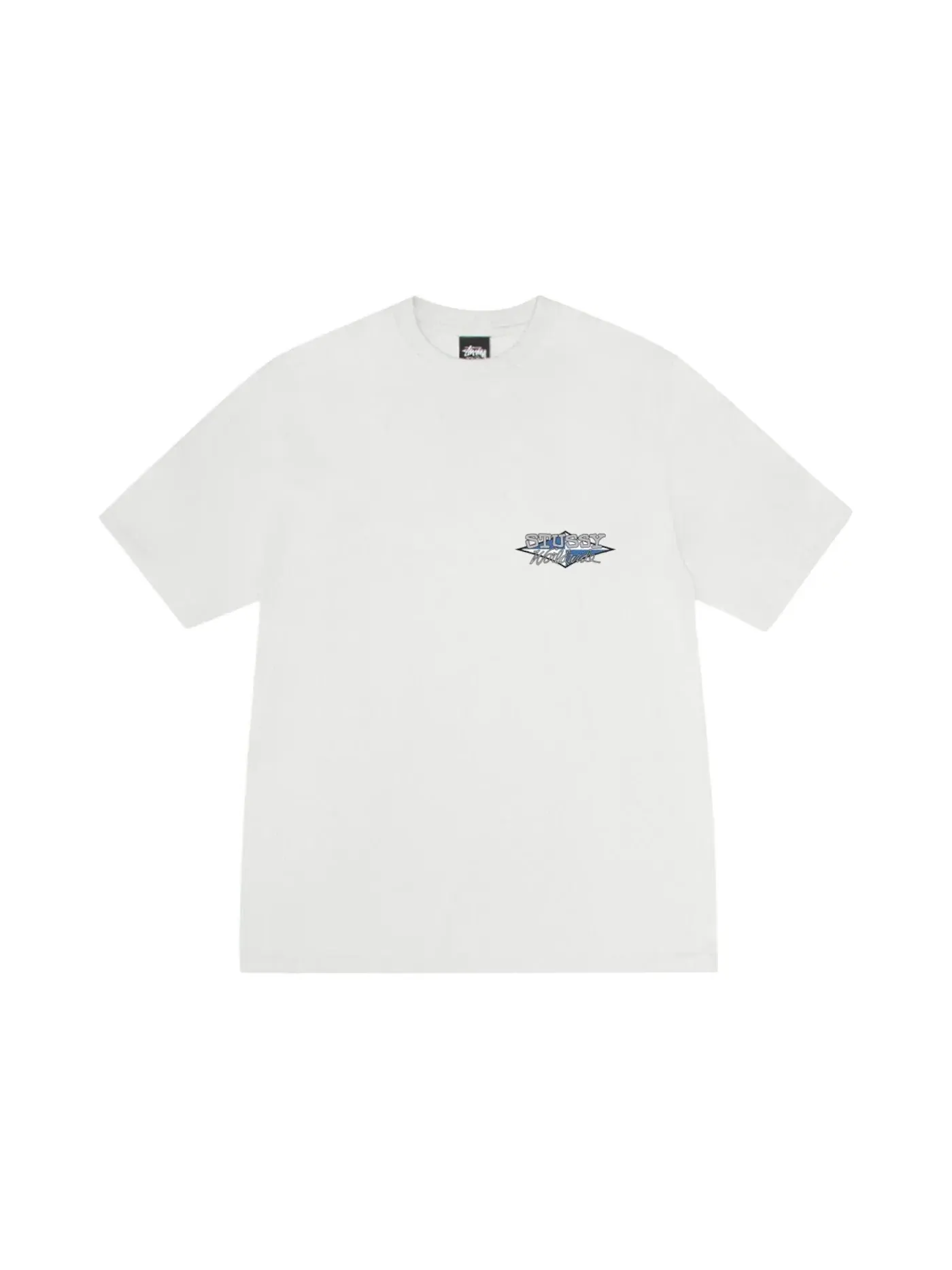 Мужская футболка с принтом Worldwide Diamond Stussy — изображение 2 из 2, прозрачный