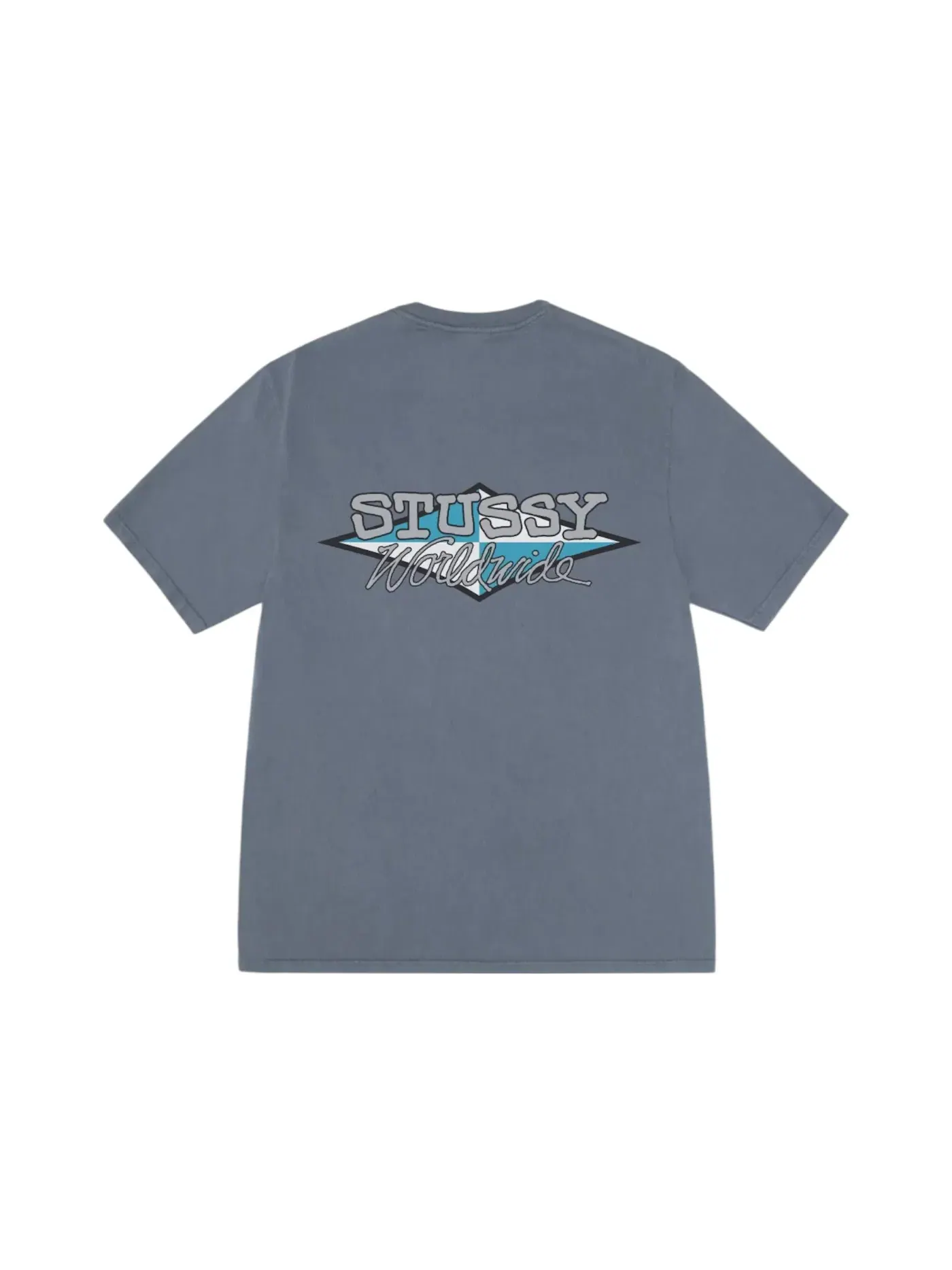 Мужская футболка с принтом Worldwide Diamond Stussy — изображение 1 из 2, темно-синий