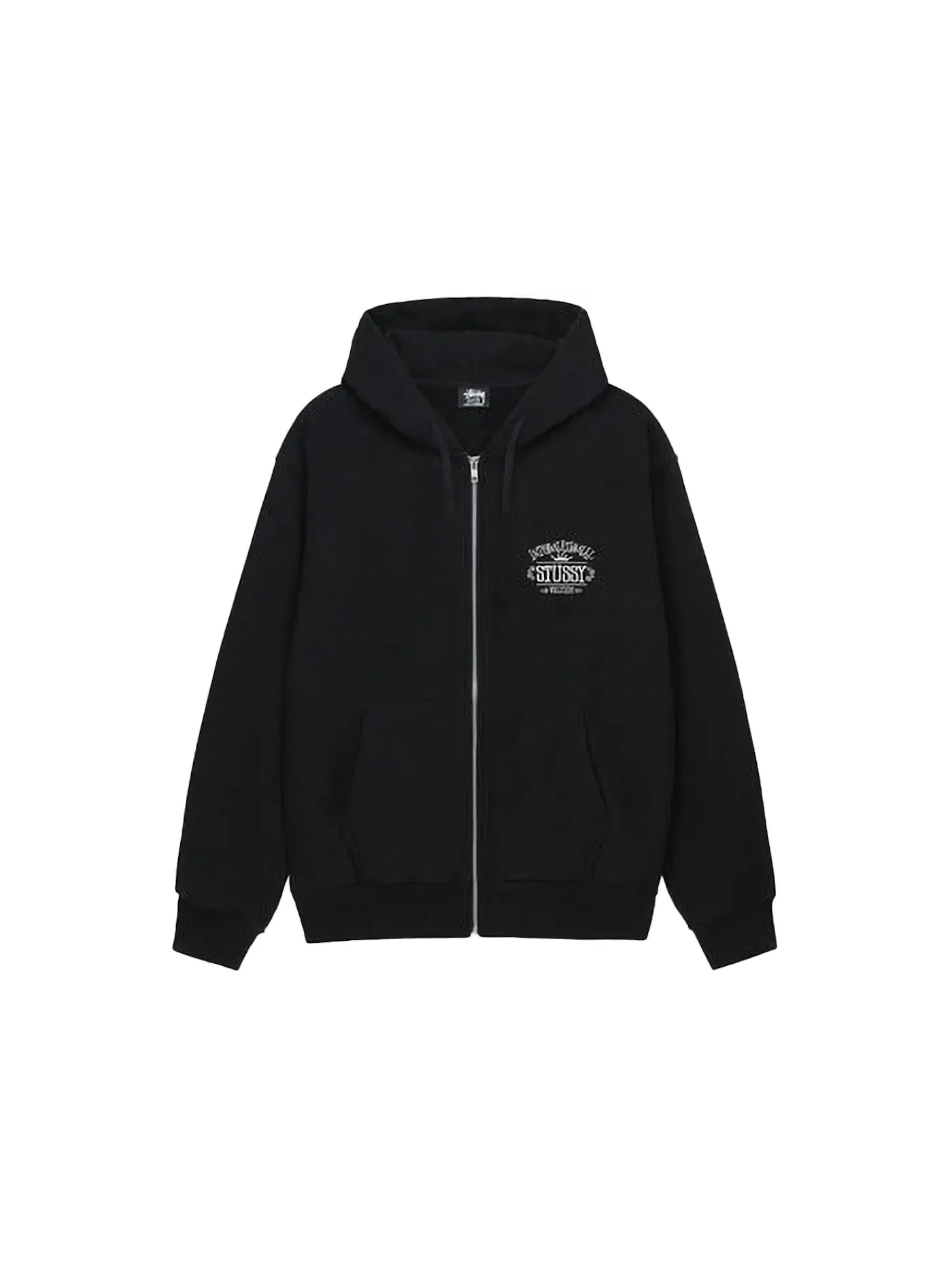 Мужская худи с молнией Worldwide Stussy — изображение 1 из 2, черный