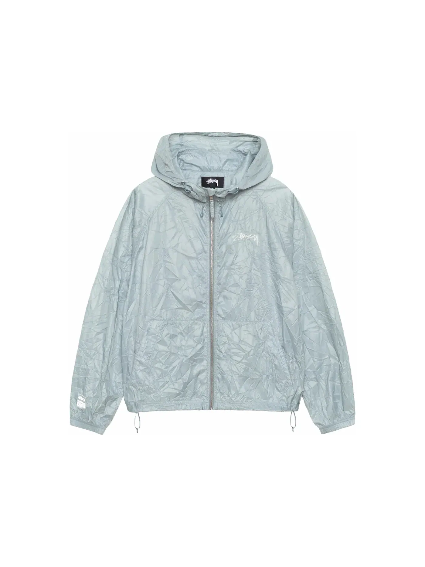 Мужская куртка из нейлона с эффектом смятости Wrinkled Nylon Beach Shell Stussy — изображение 1 из 2, серый