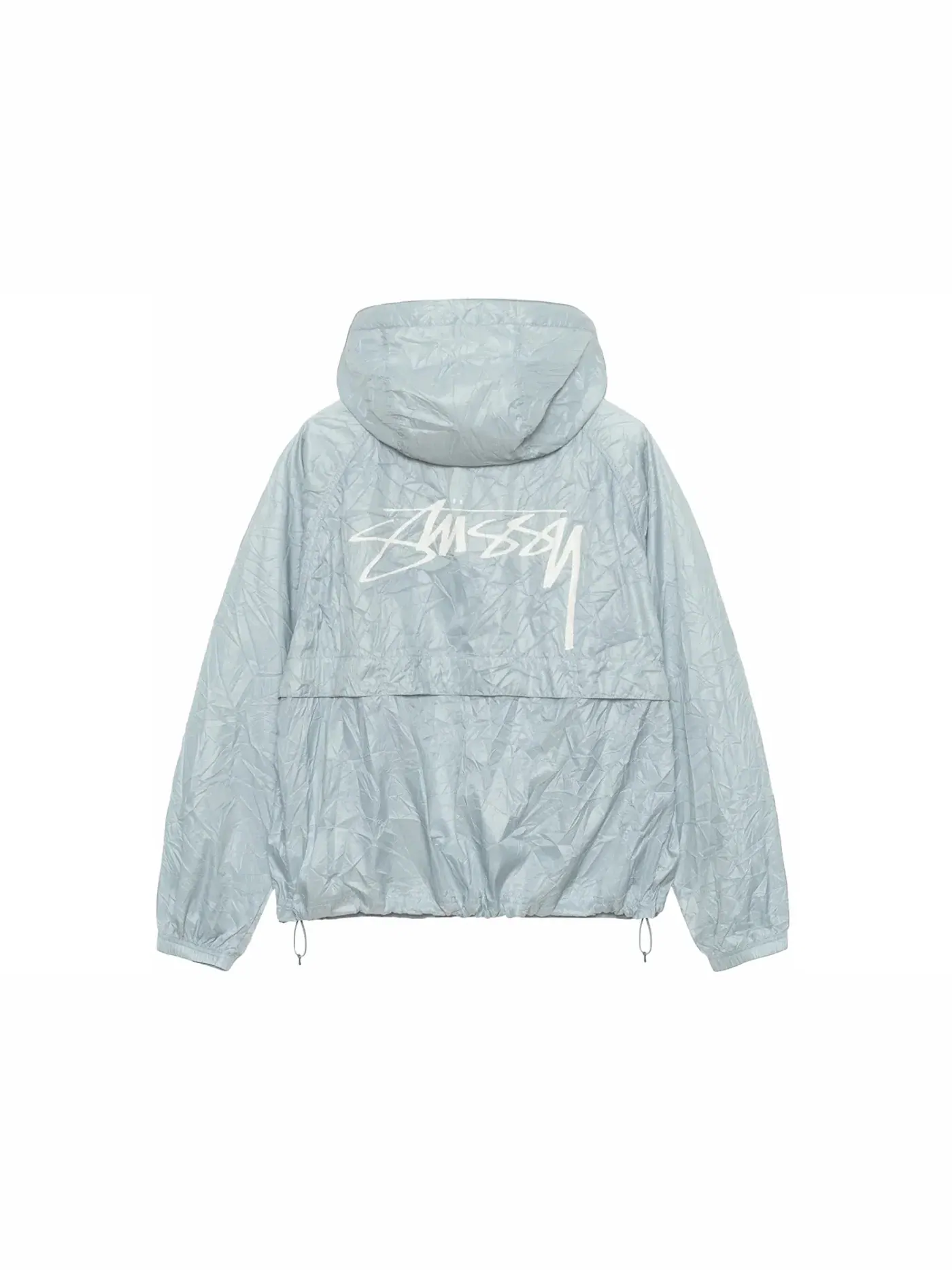 Мужская куртка из нейлона с эффектом смятости Wrinkled Nylon Beach Shell Stussy — изображение 2 из 2, серый