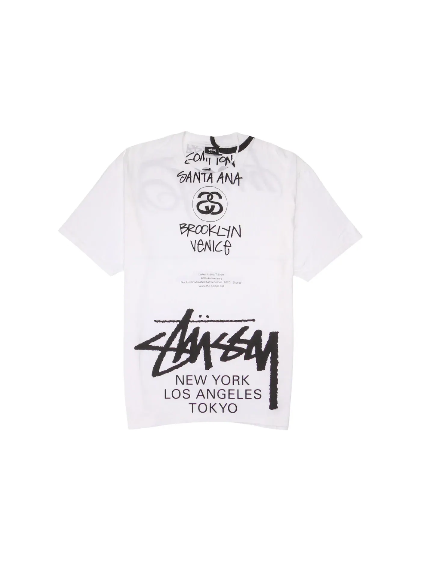 Мужская футболка с принтом The Soloist World Tour Collection Stussy — изображение 1 из 2, белый