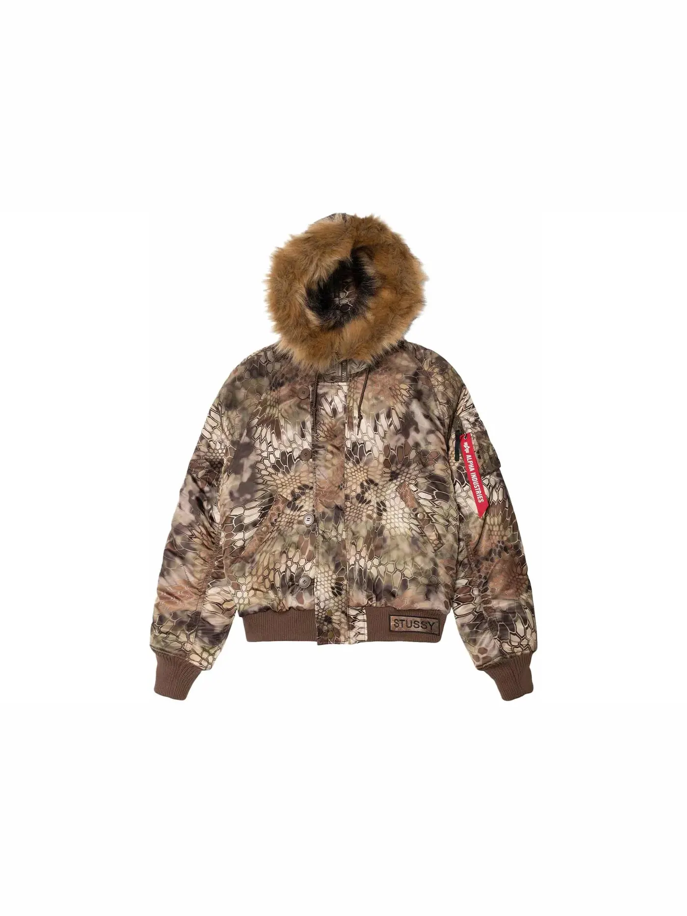 Мужская куртка с камуфляжным принтом Stussy x Alpha Kryptek Camo N2B Jacket Highlander — изображение 1 из 2