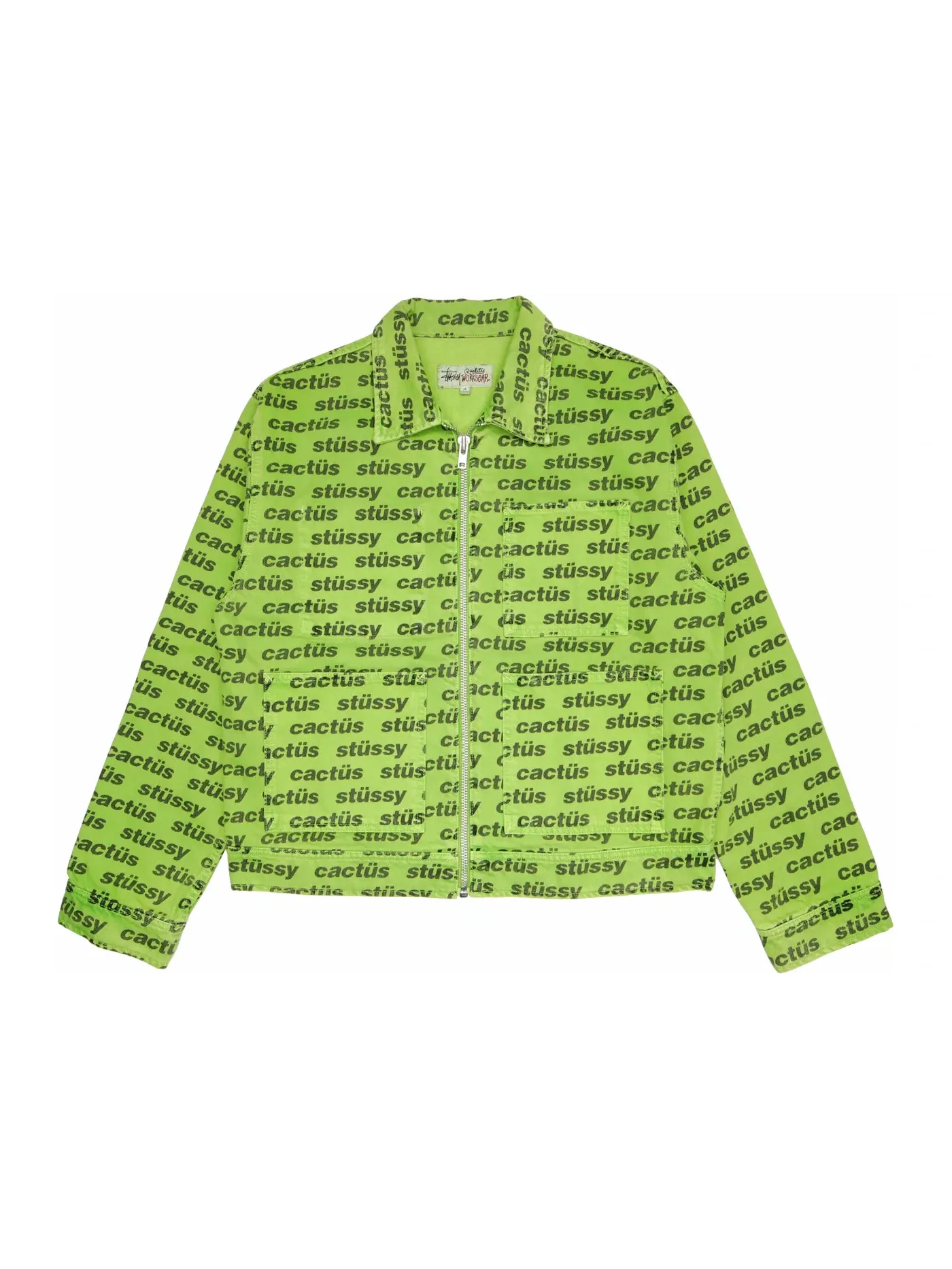 Мужская куртка-бомбер с принтом Stussy x Cactus Plant Flea Market Stussy — изображение 1 из 2, зеленый