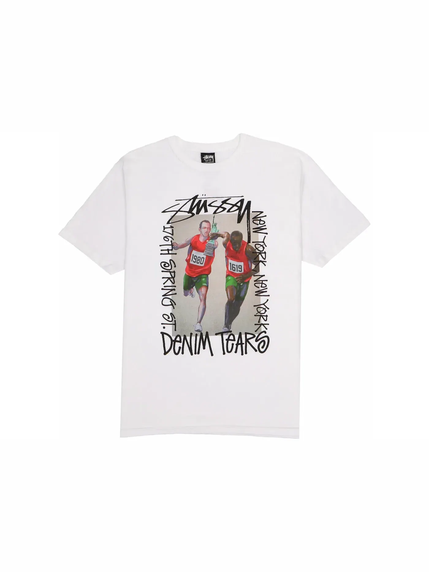 Мужская футболка Pass The Baton Stussy — изображение 1 из 1, белый