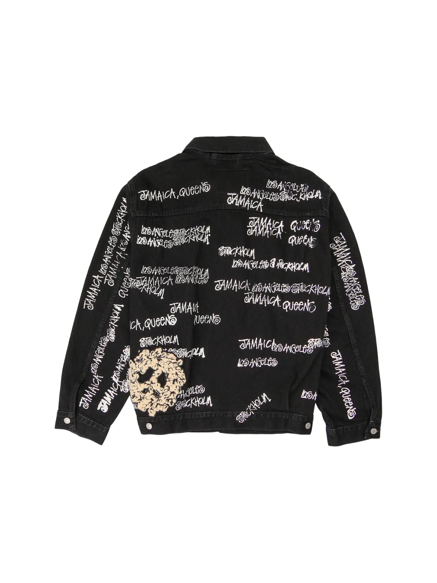 Мужская джинсовая куртка с принтом Jacket Stussy — изображение 2 из 2, черный