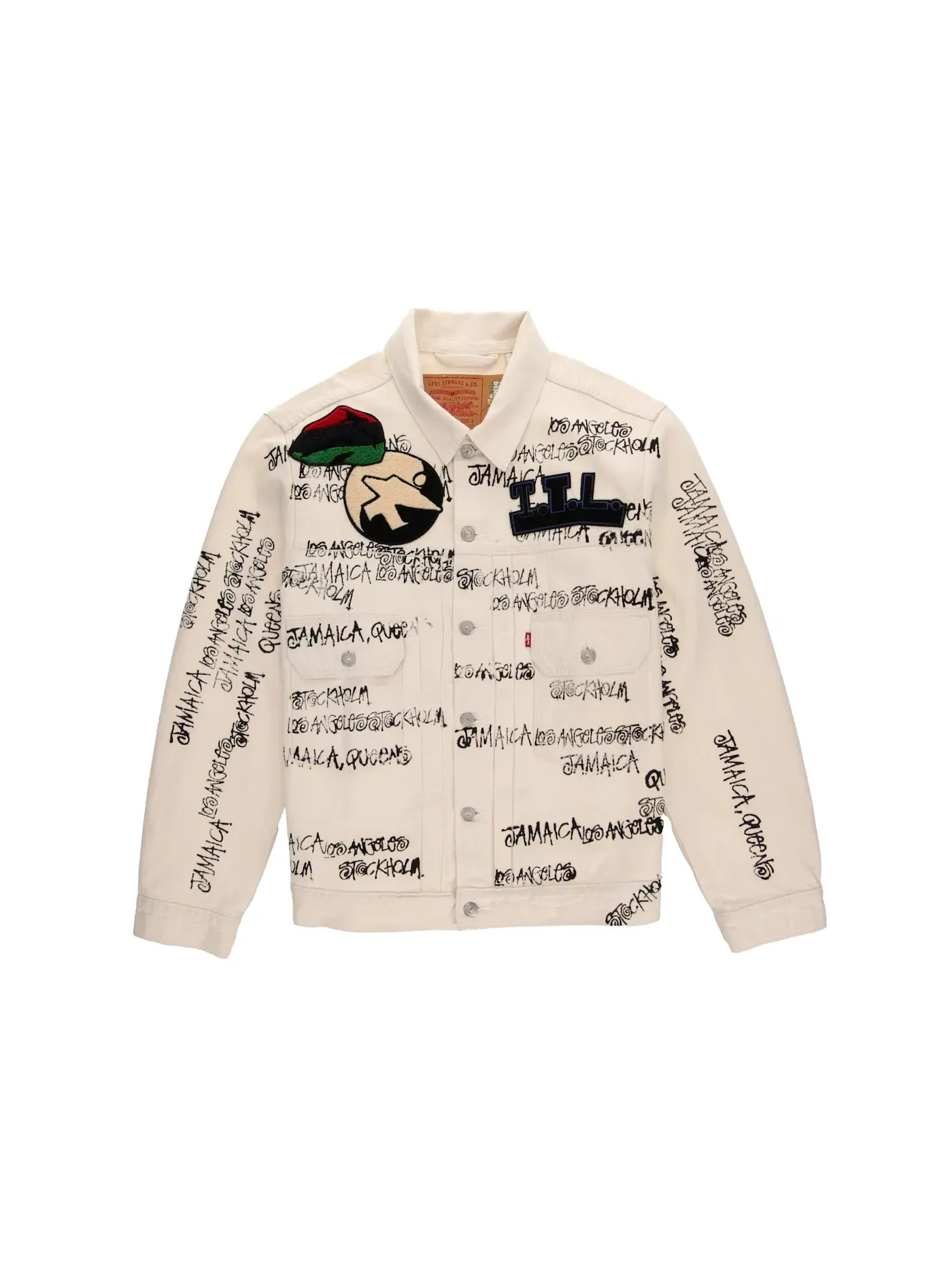 Мужская джинсовая куртка с принтом TTL Denim Tears x Our Legacy x Stussy — изображение 1 из 2, белый