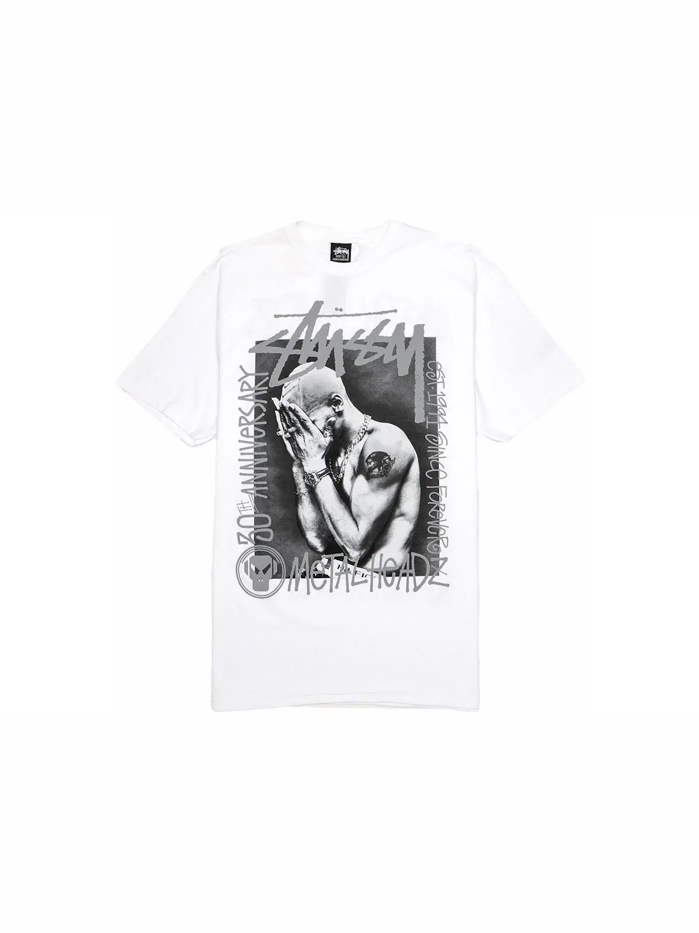 Мужская футболка с принтом Stussy x Goldie Metalheadz 30 Tee Stussy — изображение 1 из 2, белый