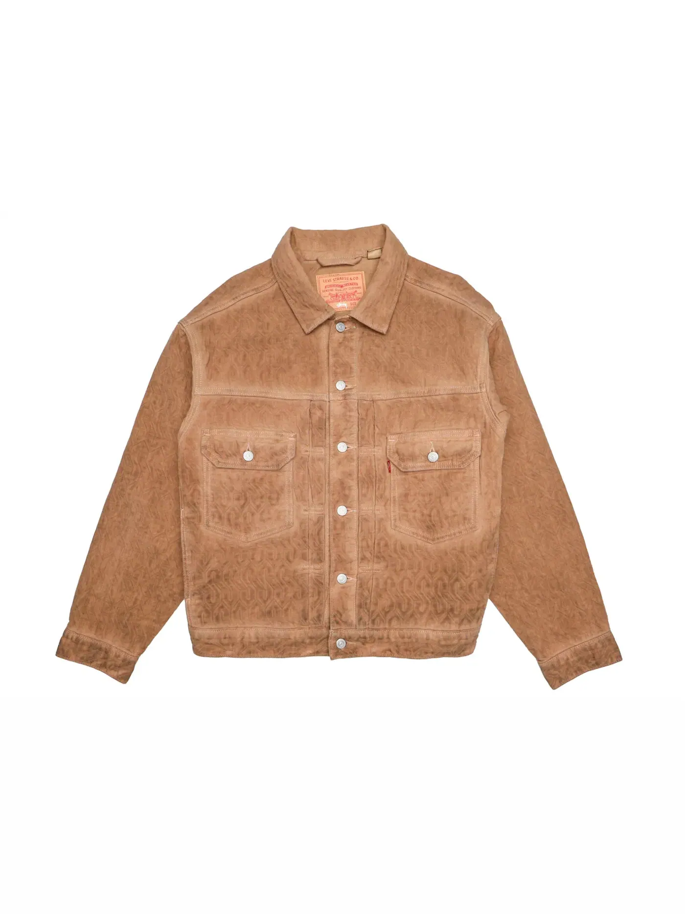 Мужская куртка с жаккардовым узором Stussy x Levis Jacket — изображение 1 из 2, коричневый