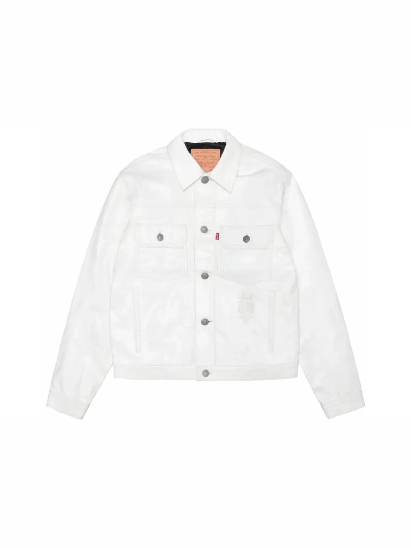 Мужская кожаная куртка-тракер Stussy x Levis — изображение 1 из 2, тофу