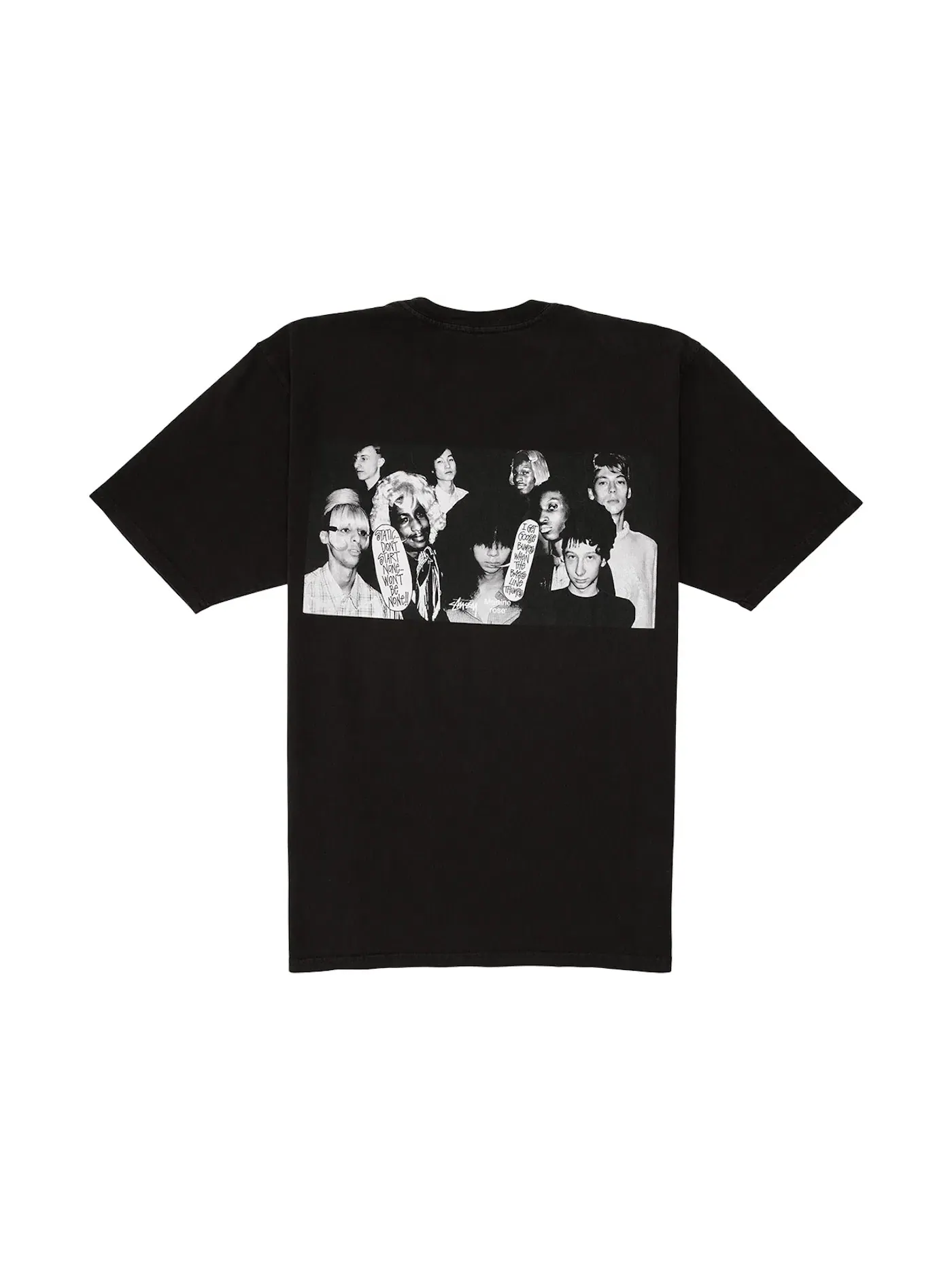 Мужская футболка с принтом Stussy x Martine Rose Collage Pigment Dyed Tee — изображение 2 из 2, черный