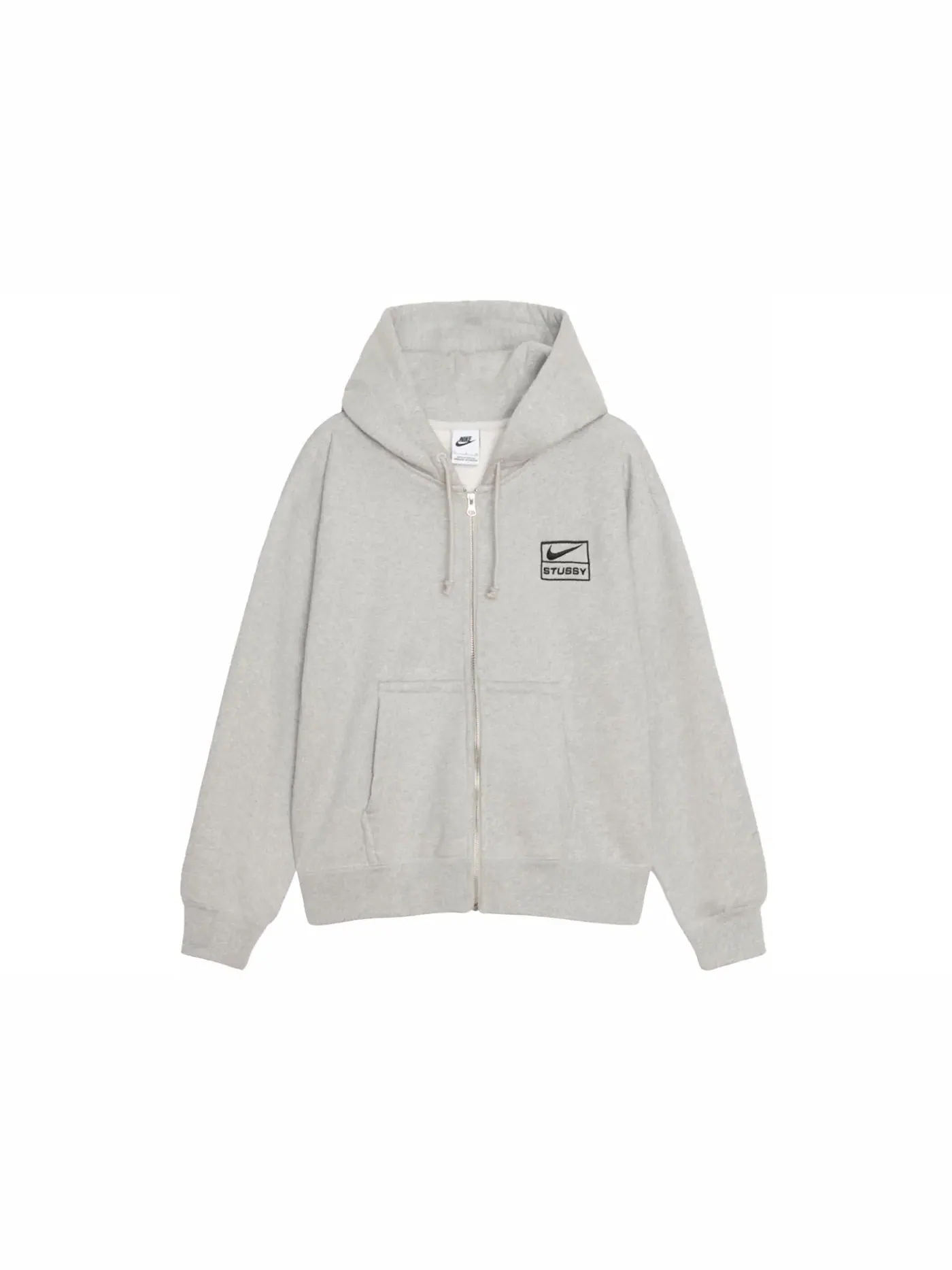 Мужское худи на молнии с принтом Hoodie (Asia Sizing FW23) Stussy — изображение 1 из 2, серый