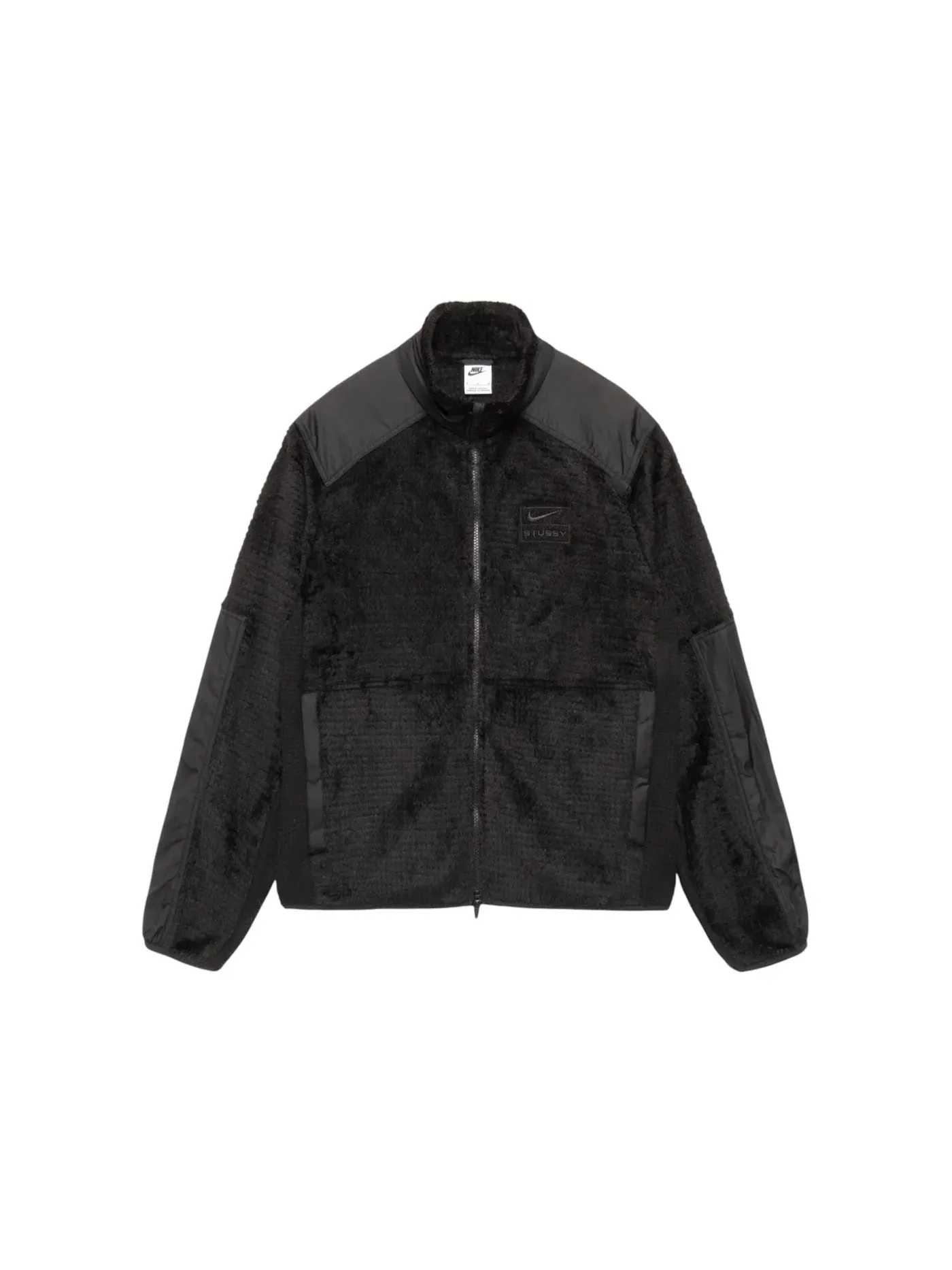 Мужская куртка из флиса с принтом Fleece Stussy — изображение 1 из 2, черный