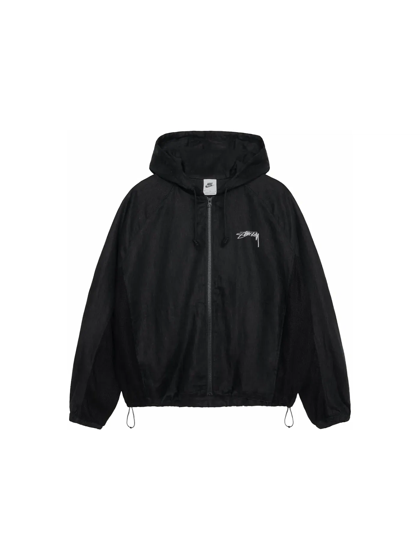 Мужская куртка-ракушка с льняной подкладкой Stussy x Nike — изображение 1 из 2, черный