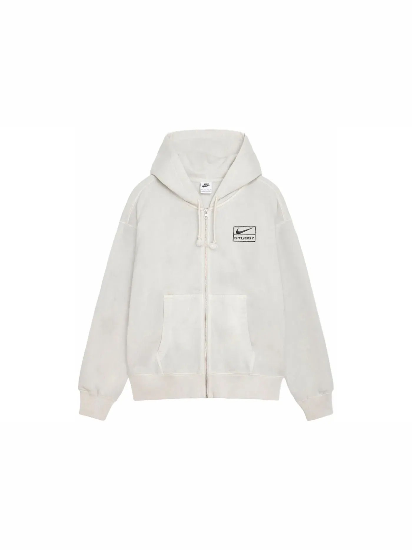 Мужская худи с пигментным окрашиванием Stussy x Nike Hoodie (Asia Sizing) — изображение 1 из 2, костяной белый