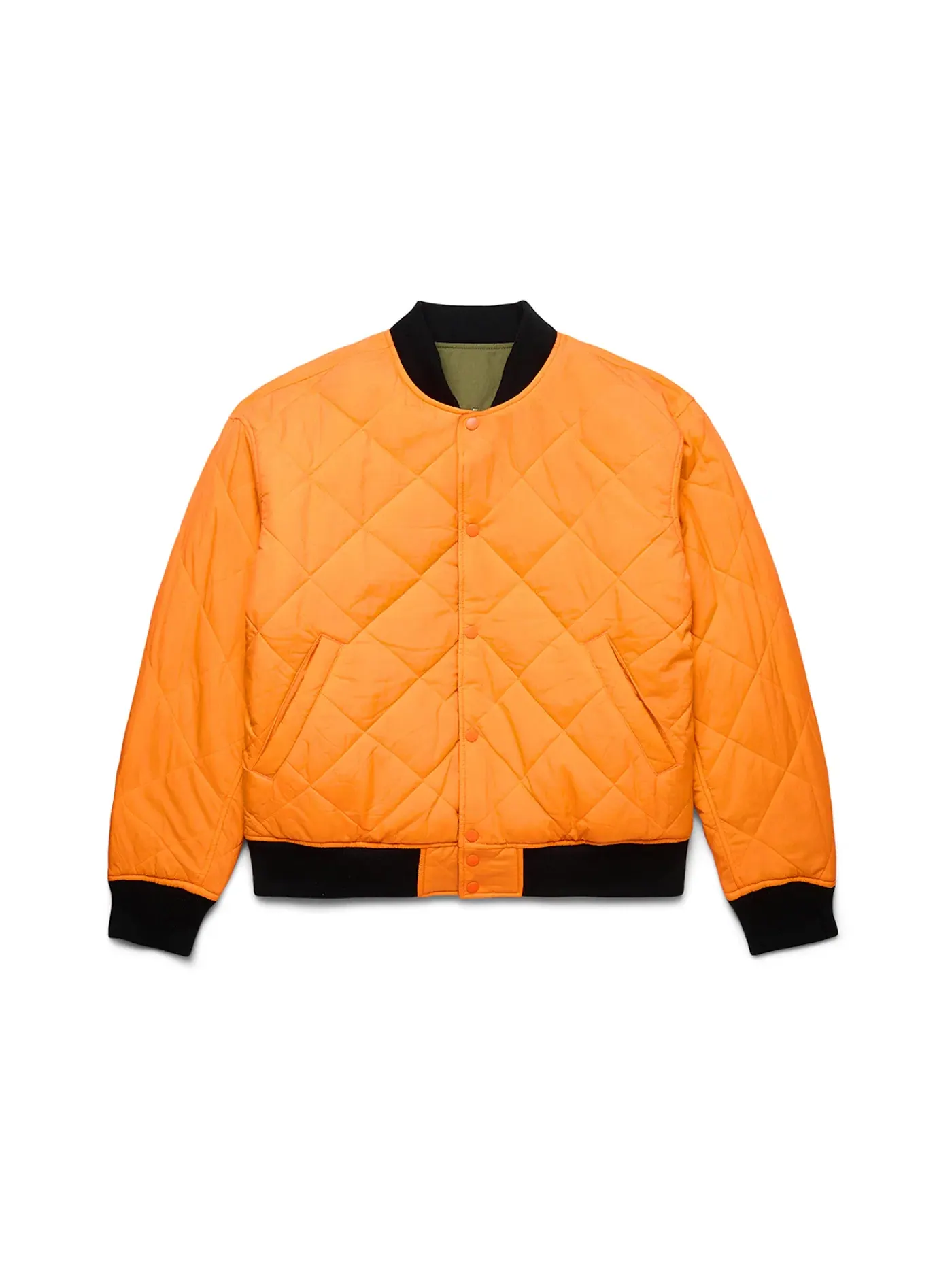 Мужская куртка-бомбер двусторонняя Stussy x Nike Reversible Varsity Jacket Stussy — изображение 3 из 4, оливковый/яркий