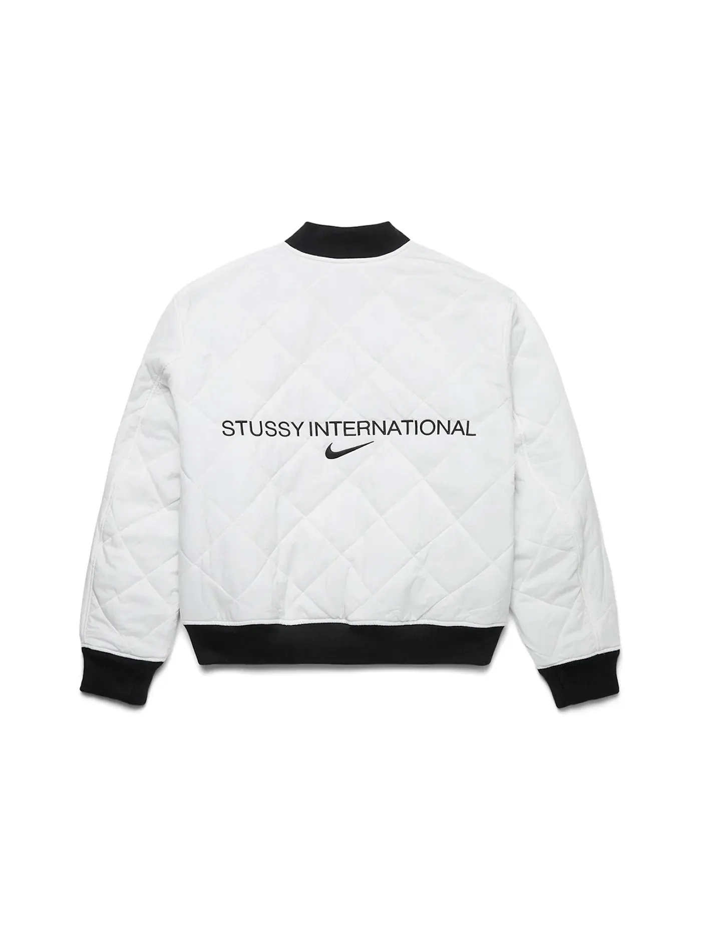 Мужская куртка-бомбер на молнии Stussy x Nike Reversible Varsity Jacket — изображение 4 из 4, черный